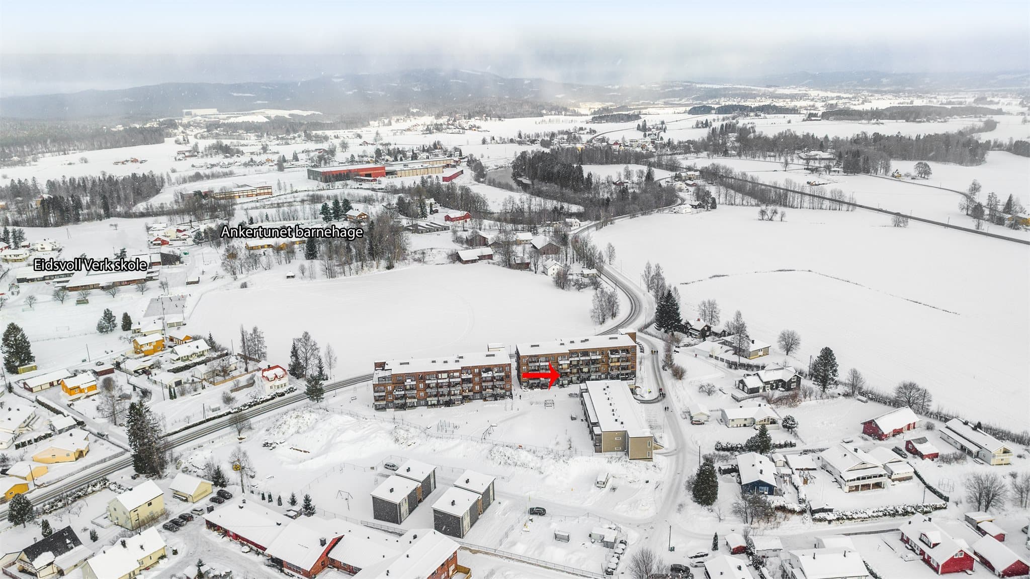 Kort vei til skole og barnehage