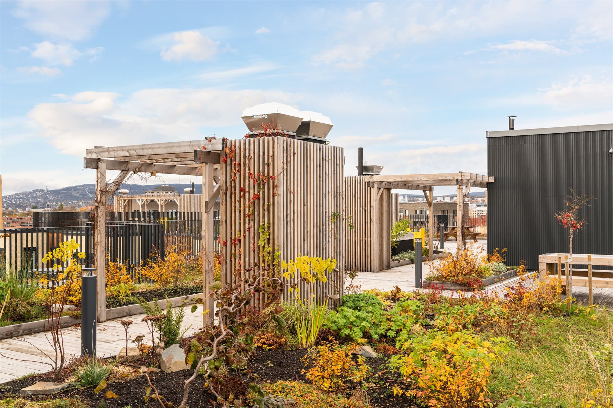 På taktet finner dere en fantastisk takterrasse med uslåelige solforhold og utsikt over nabolaget.