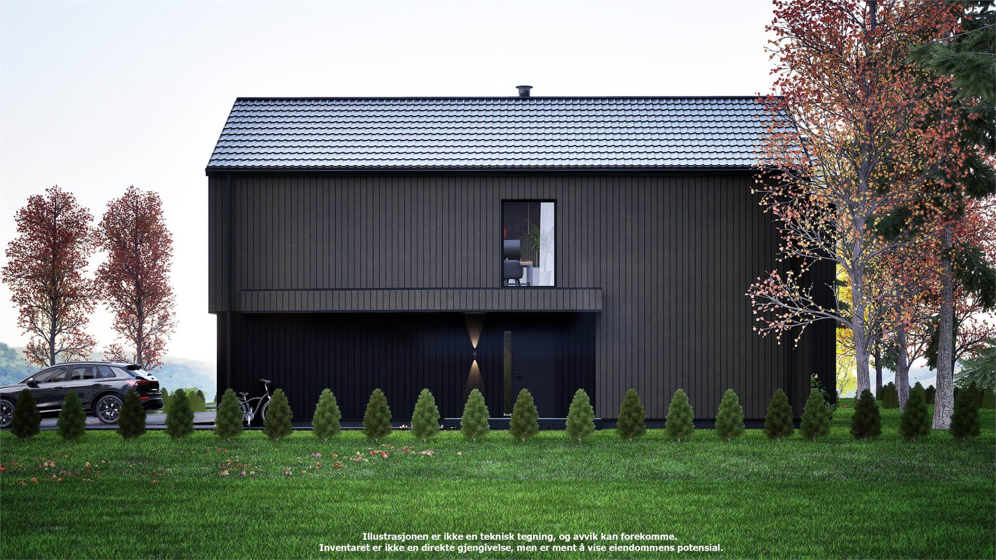 Flotte boliger med god avstand mellom boligene. Bilder er ment som illustrasjon og avvik kan dermed forekomme. Se leveransebeskrivelse og plantegning for faktisk leveranse