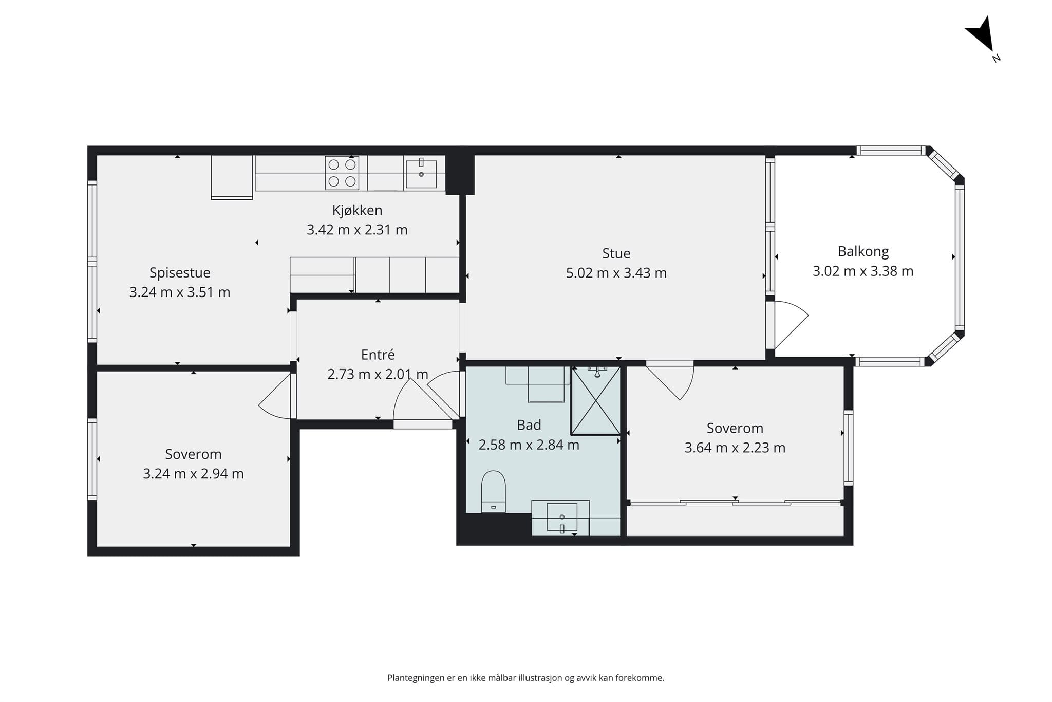 Plantegning Løvenstadvegen 12C.