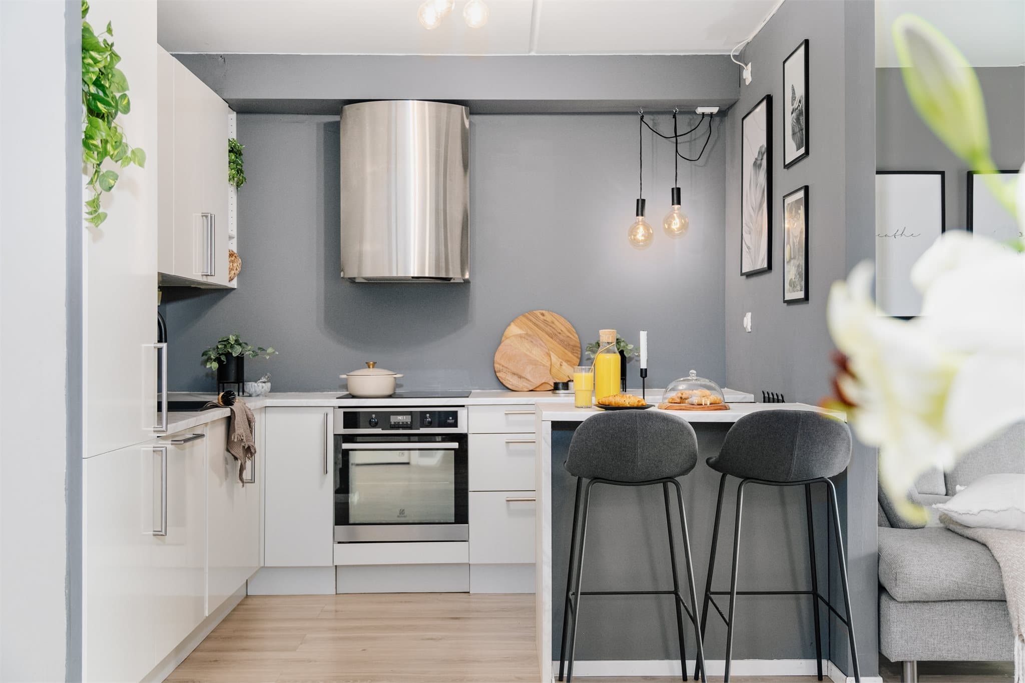 Kjøkken og stue er på tilsammen 35 kvm.