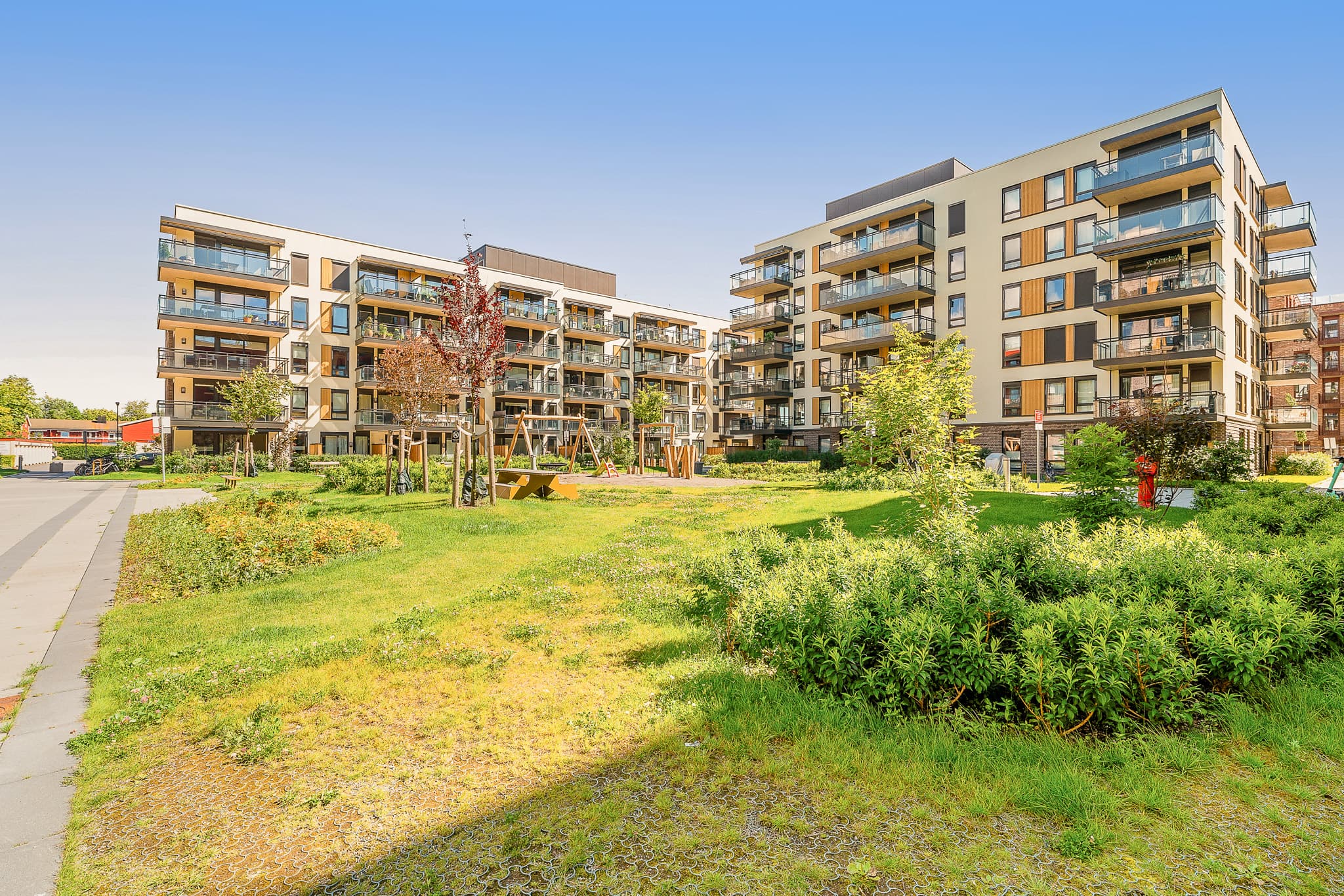 Det er felles takterrasse for beboerne.