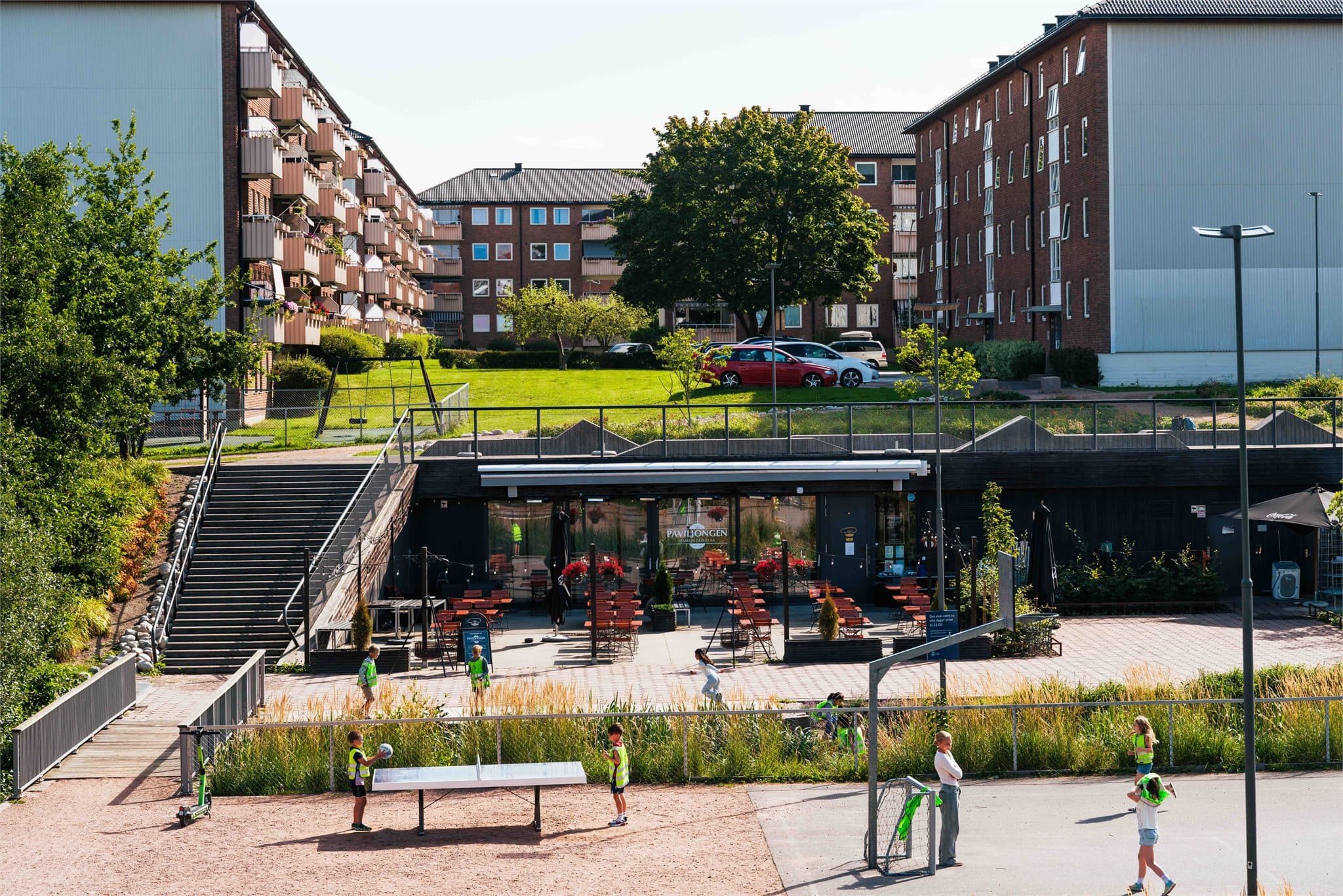 Paviljongen i Bjerkedalen park er et hyggelig samlingspunkt i nærmiljøet.