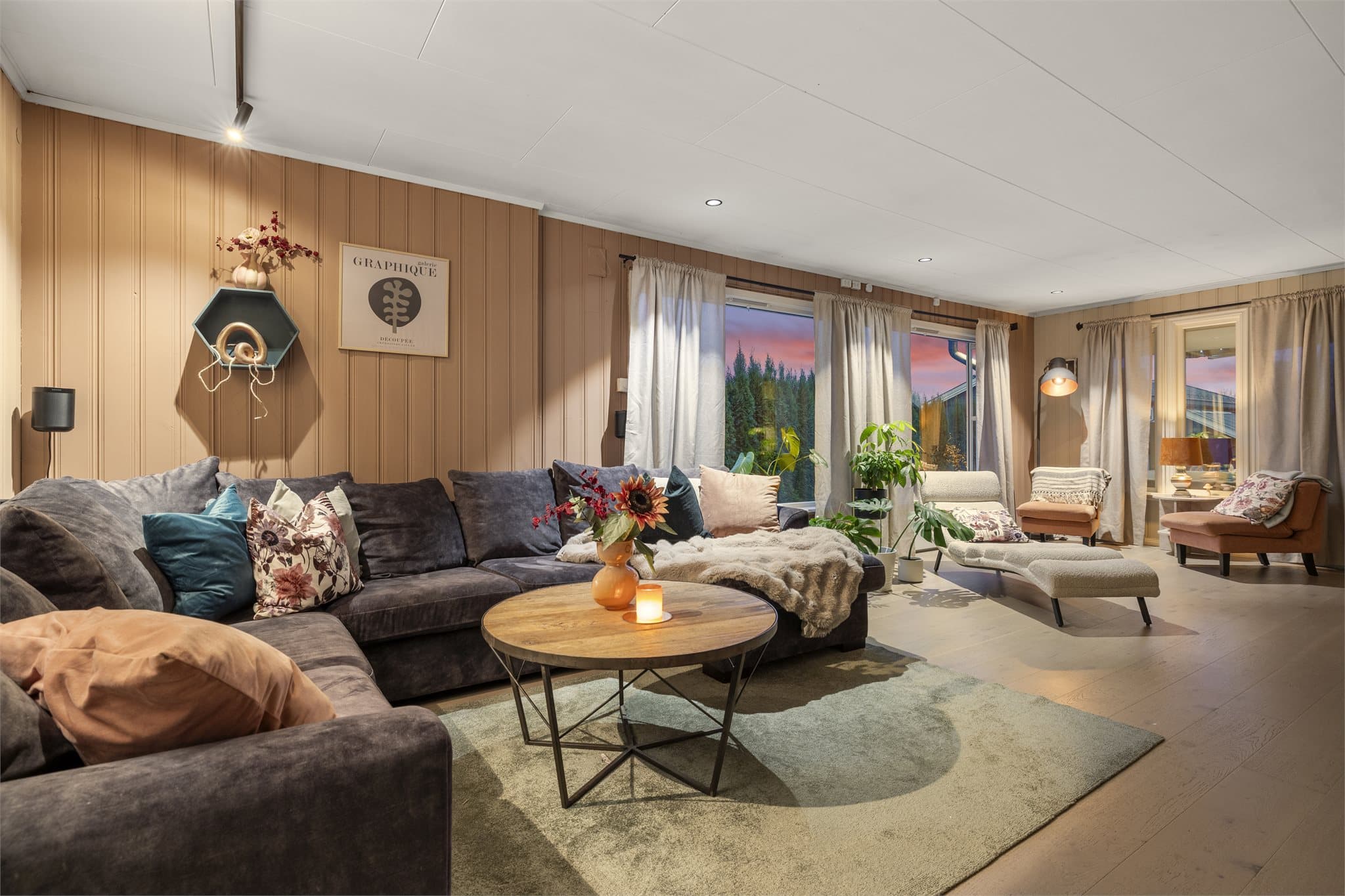 Lun atmosfære og god møbleringsfrihet