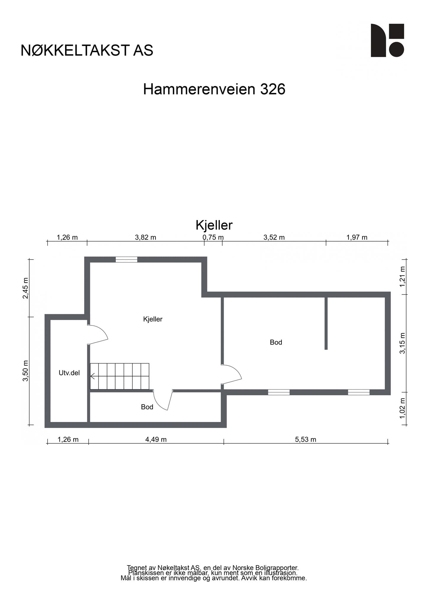 Plantegning kjeller.