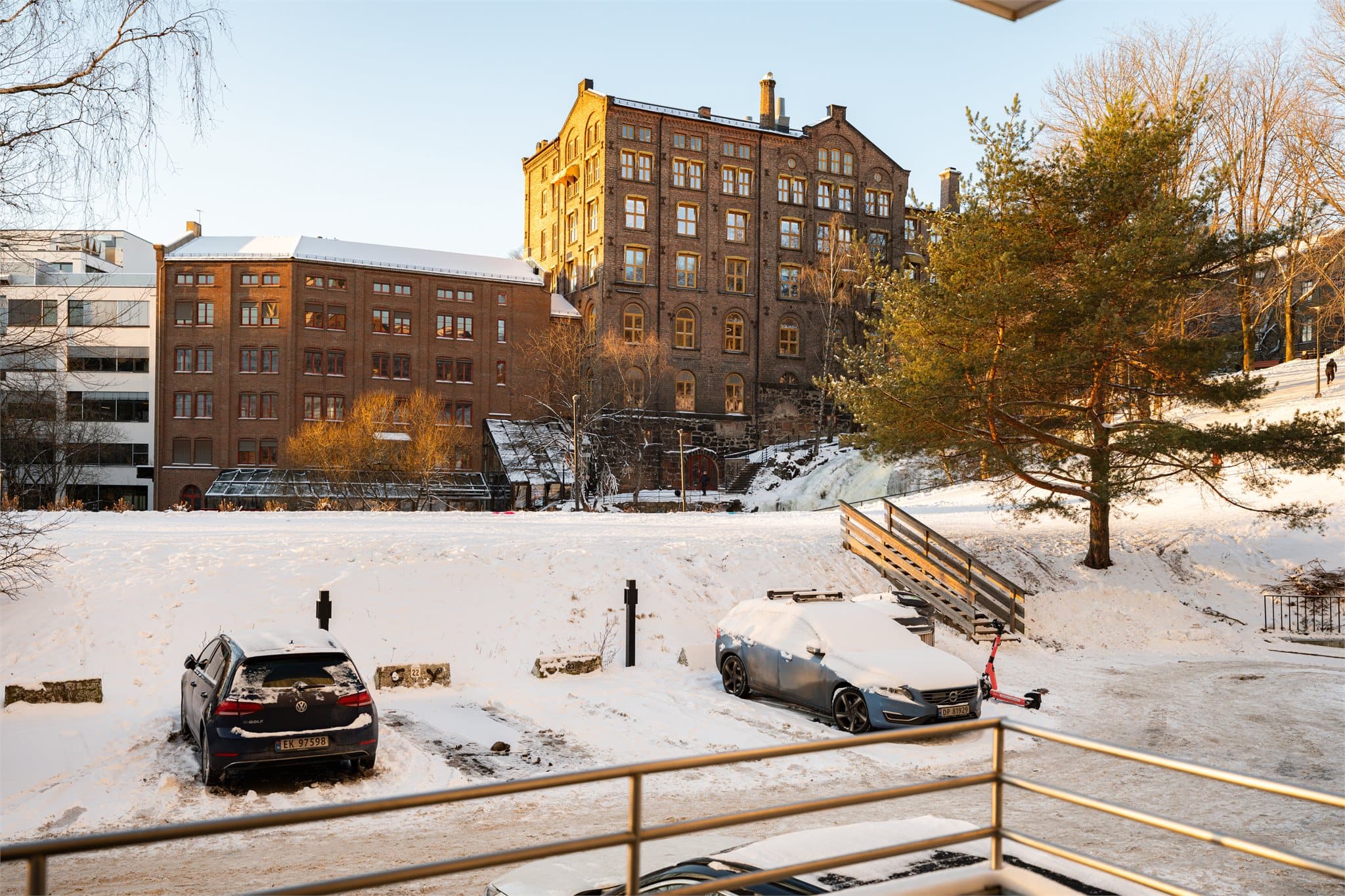 Utsikt fra balkongen.