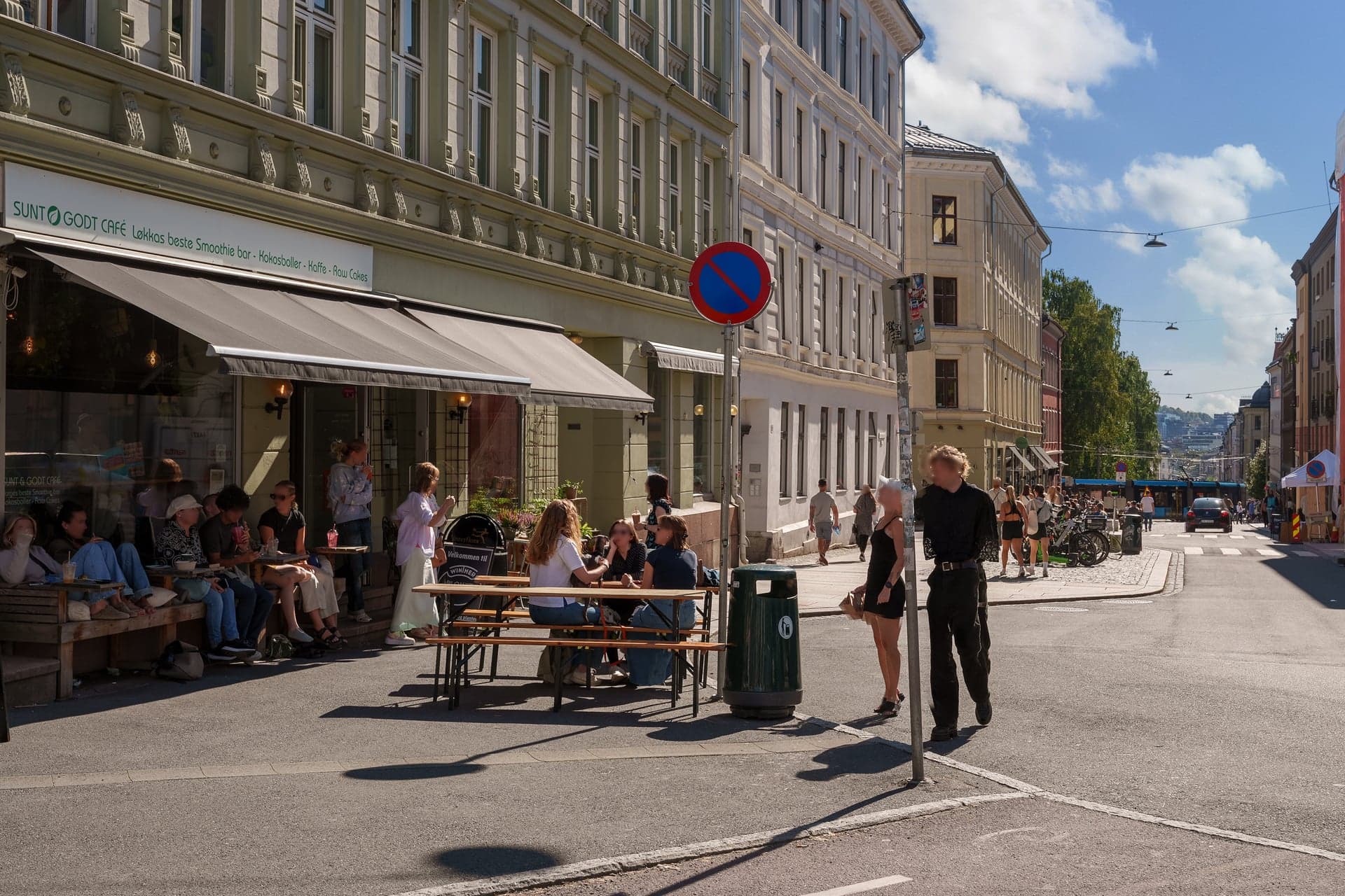 Thorvald Meyers gate er en livlig gate med mange cafeer, butikker og restauranter.