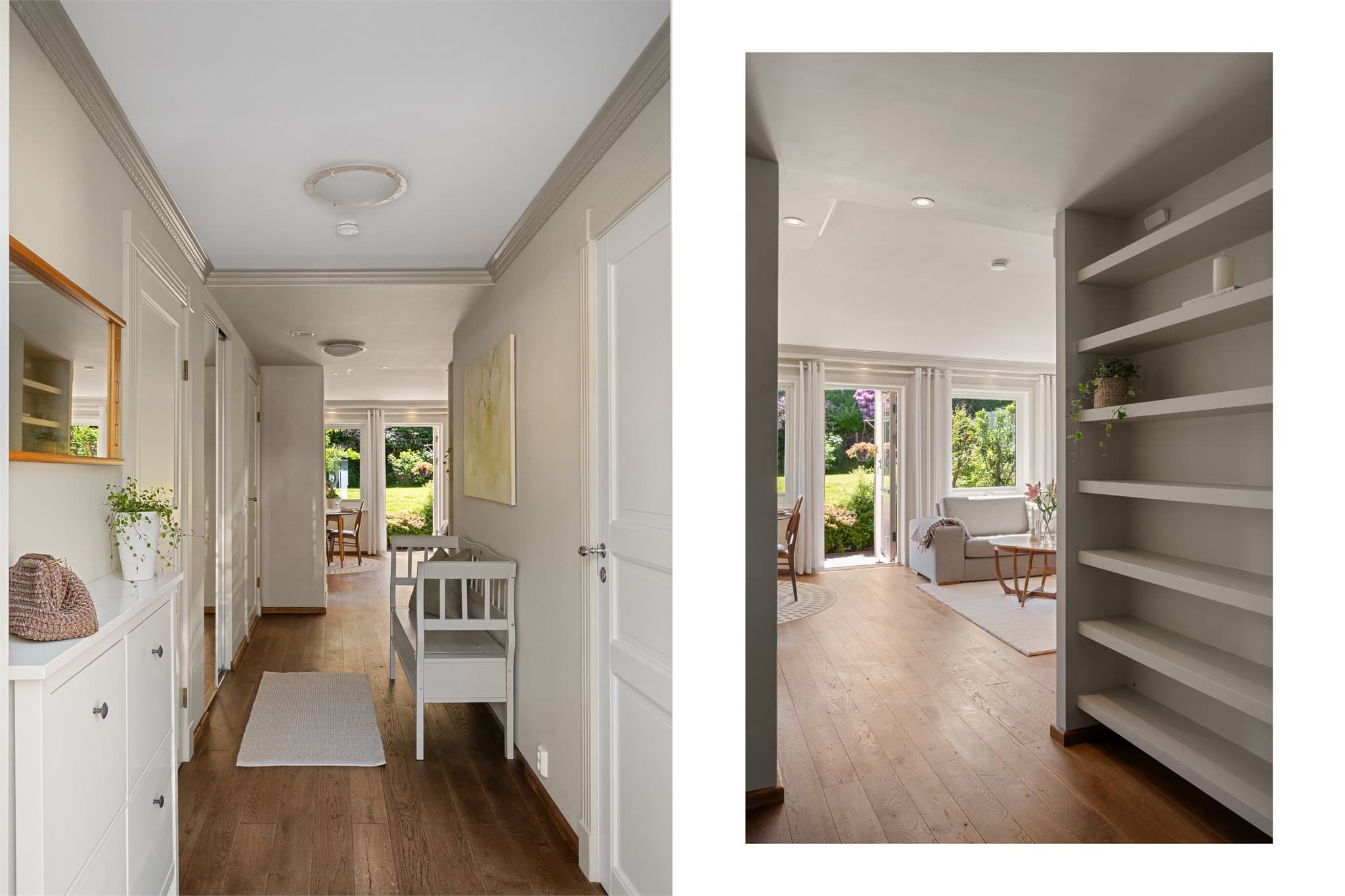 - Her blir du ønsket velkommen i en lys og innbydende entré/gang på 9,8m²