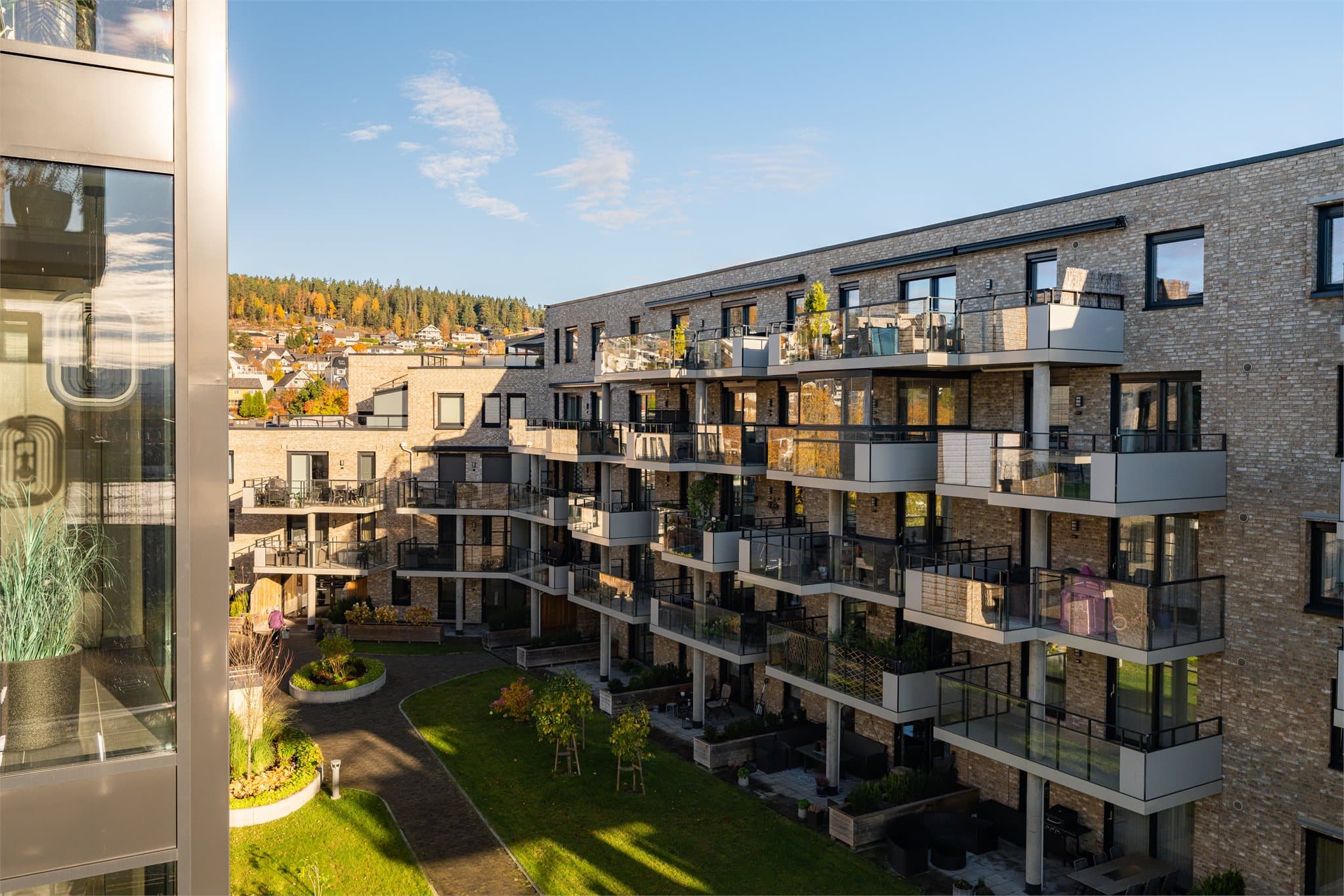 Herlig utsyn fra balkongen.