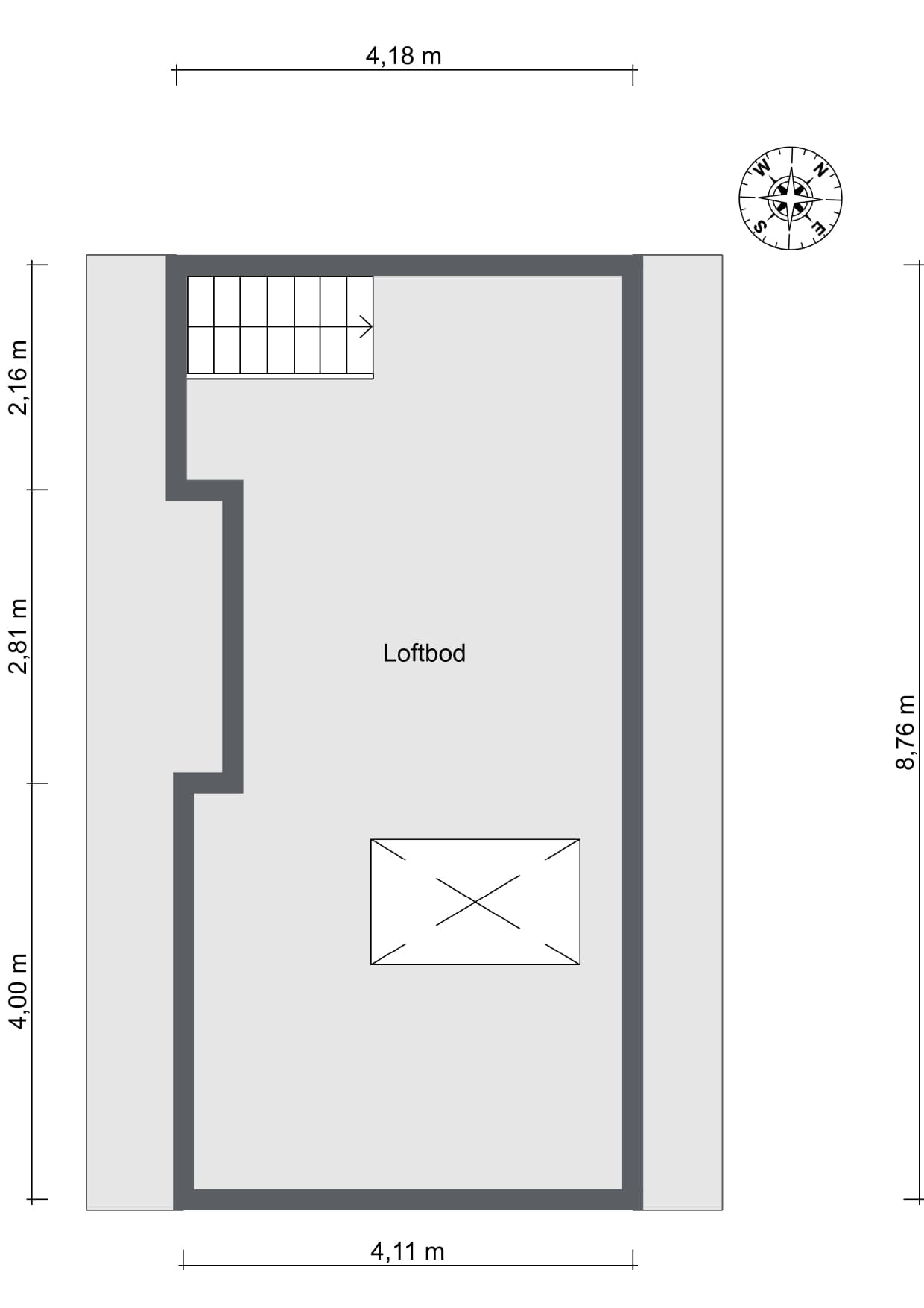 Plantegning loftsbod