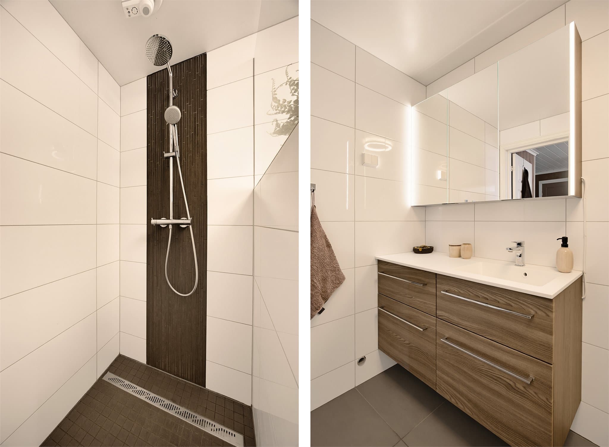 Badet har varmekabler og mekanisk avtrekk.