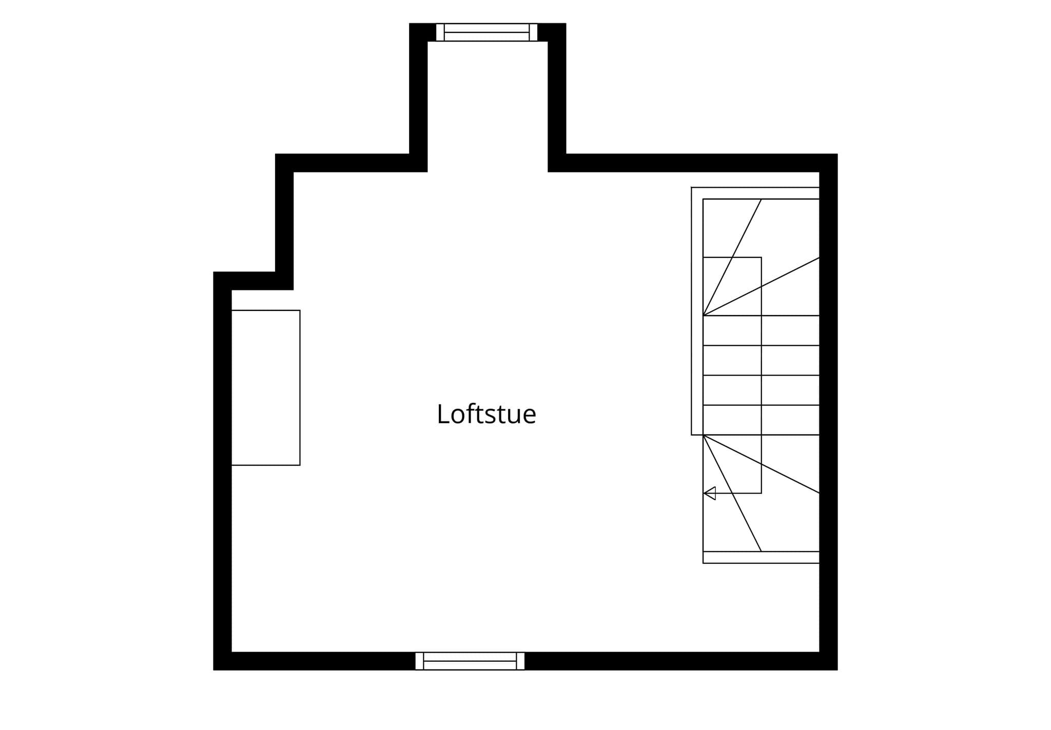 Plantegning loftetasje.