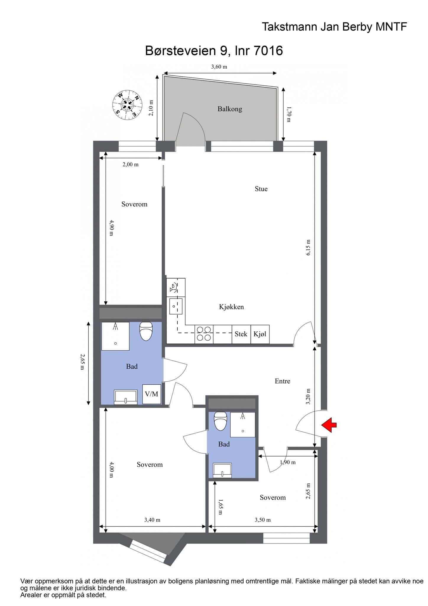 Planskisse. I tillegg disponerer leiligheten en kjellerbod på 8 kvm.
