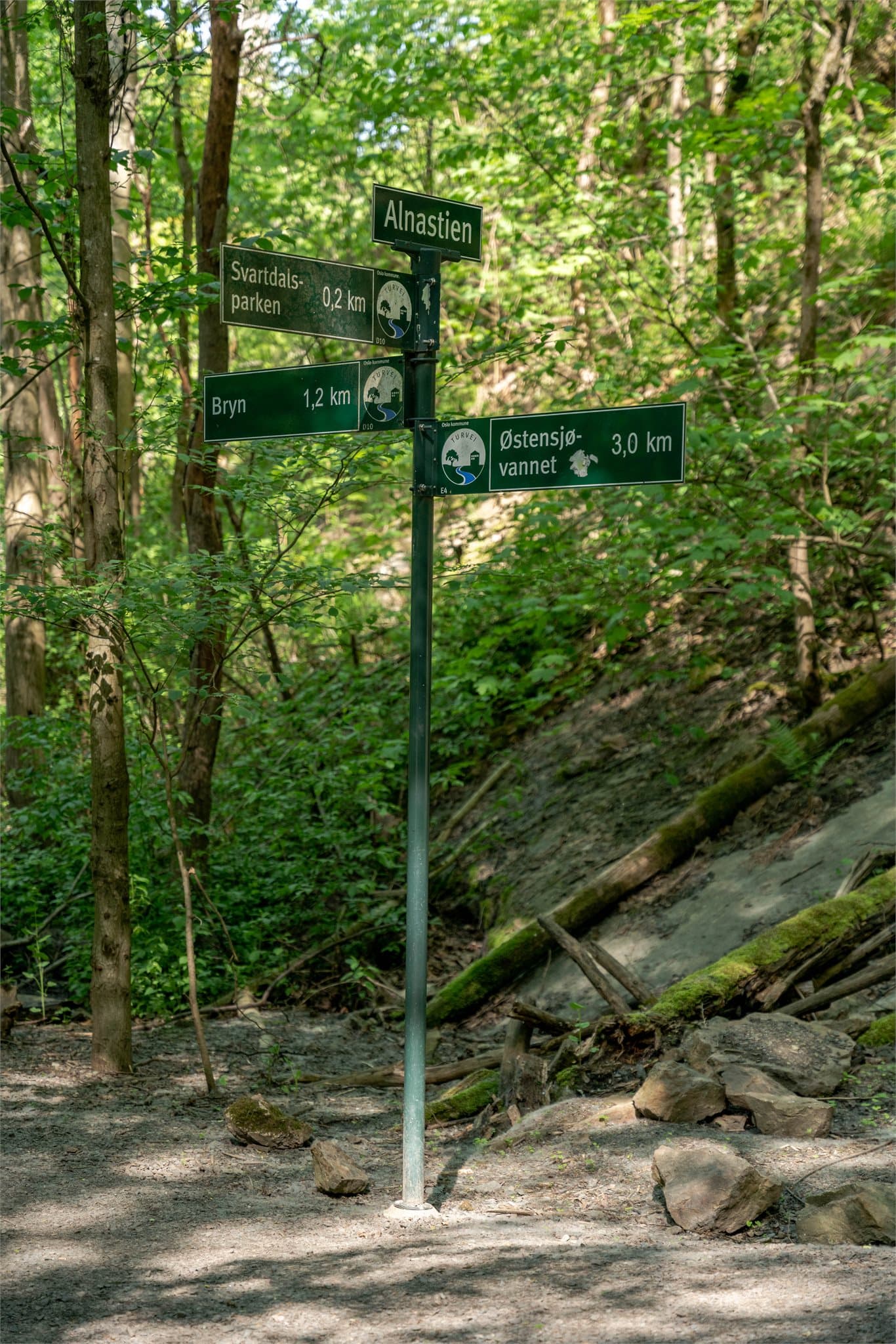 Svartdalsparken starter i Kværnerbyen, som gir direkte tilgang til Alnastien.