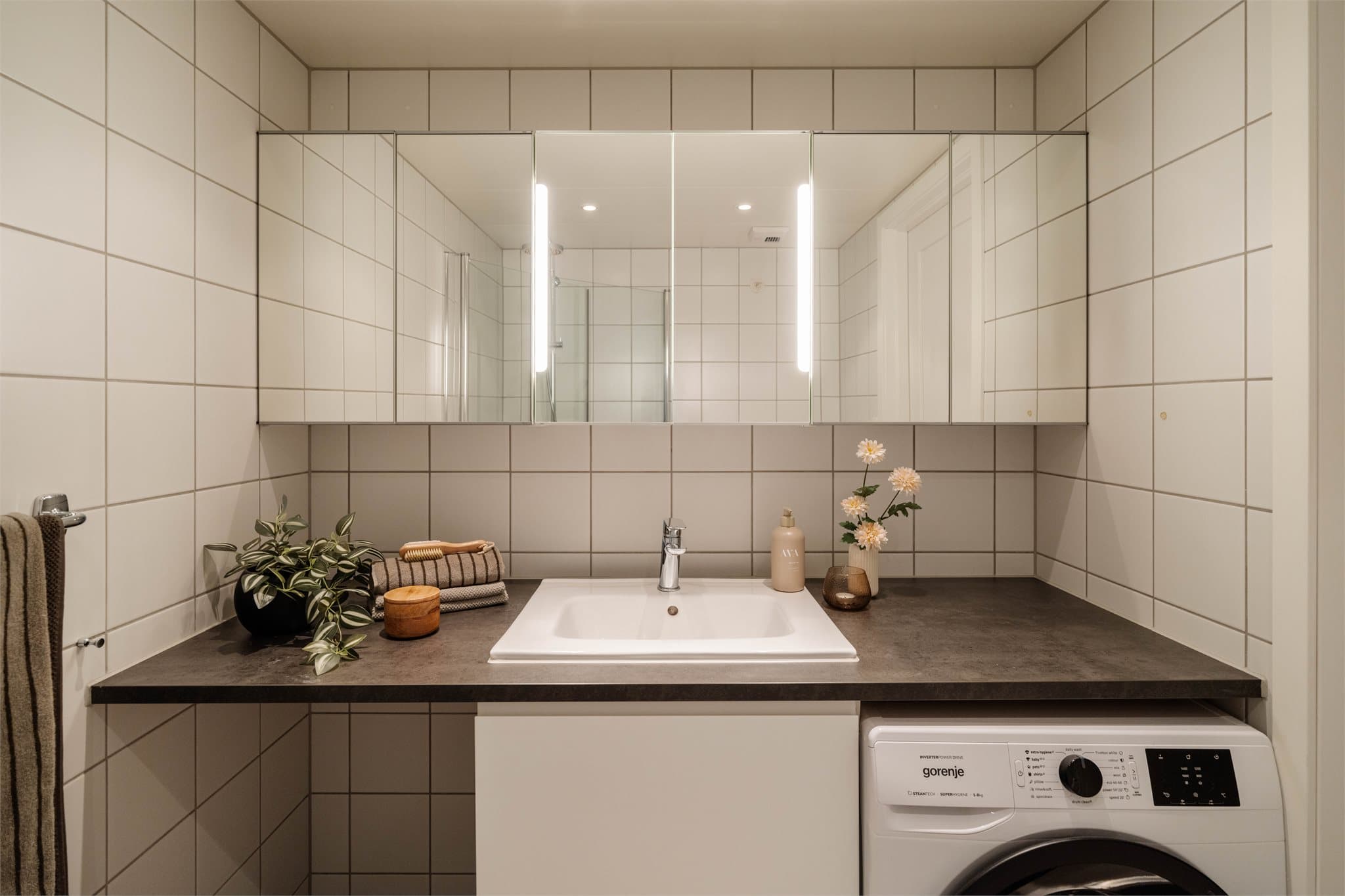 Videre har badet opplegg for vaskemaskin