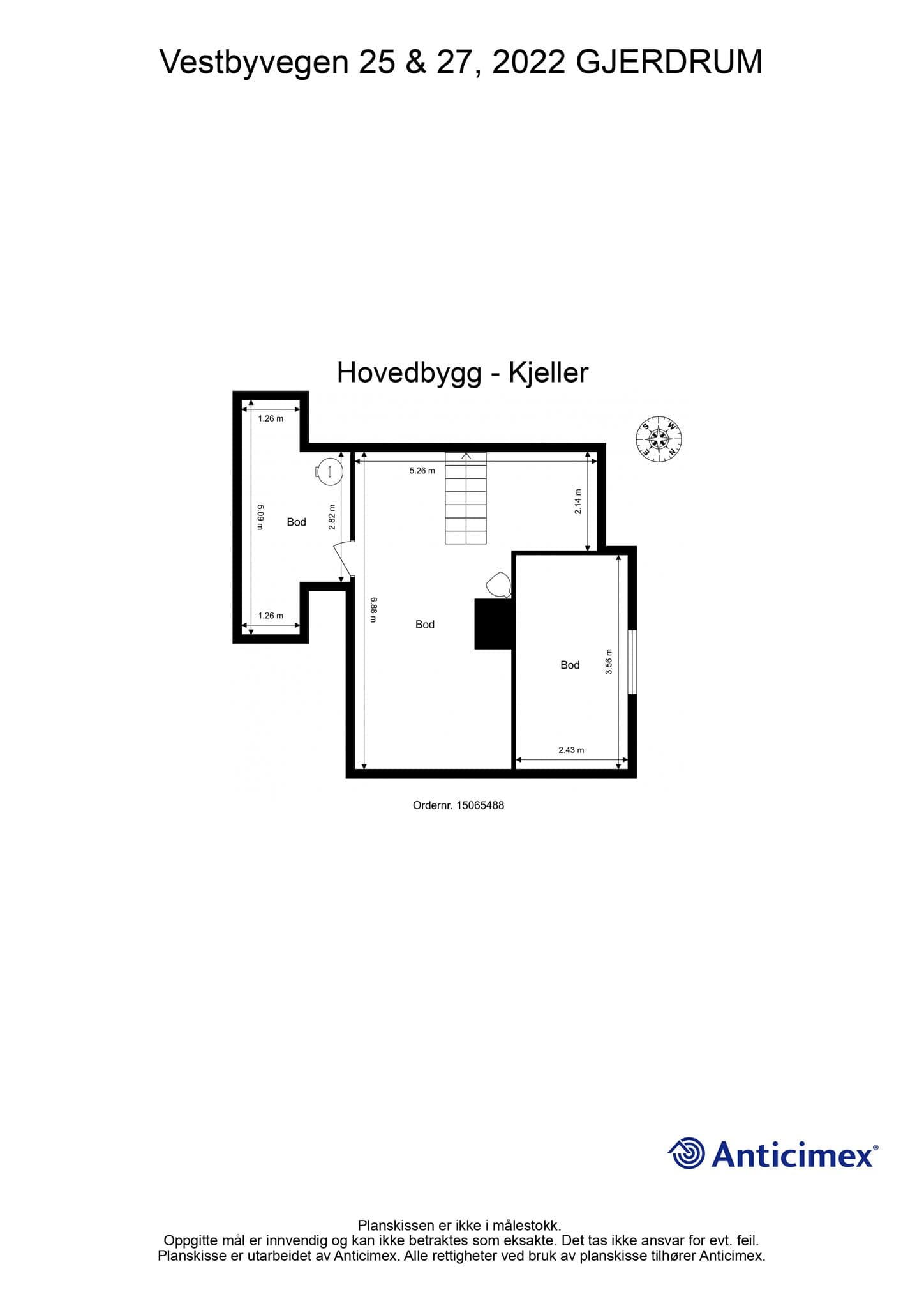 Plantegning hovedbygg kjeller.