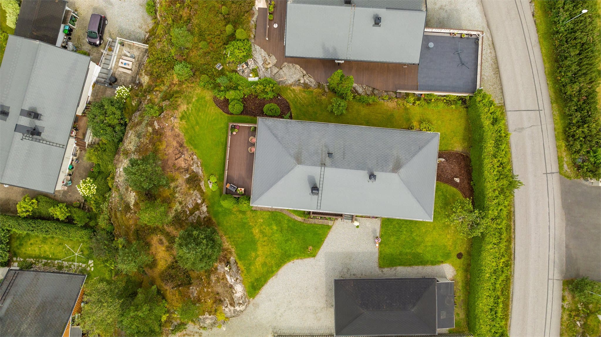 Oversiktsbilde over eiendommen.