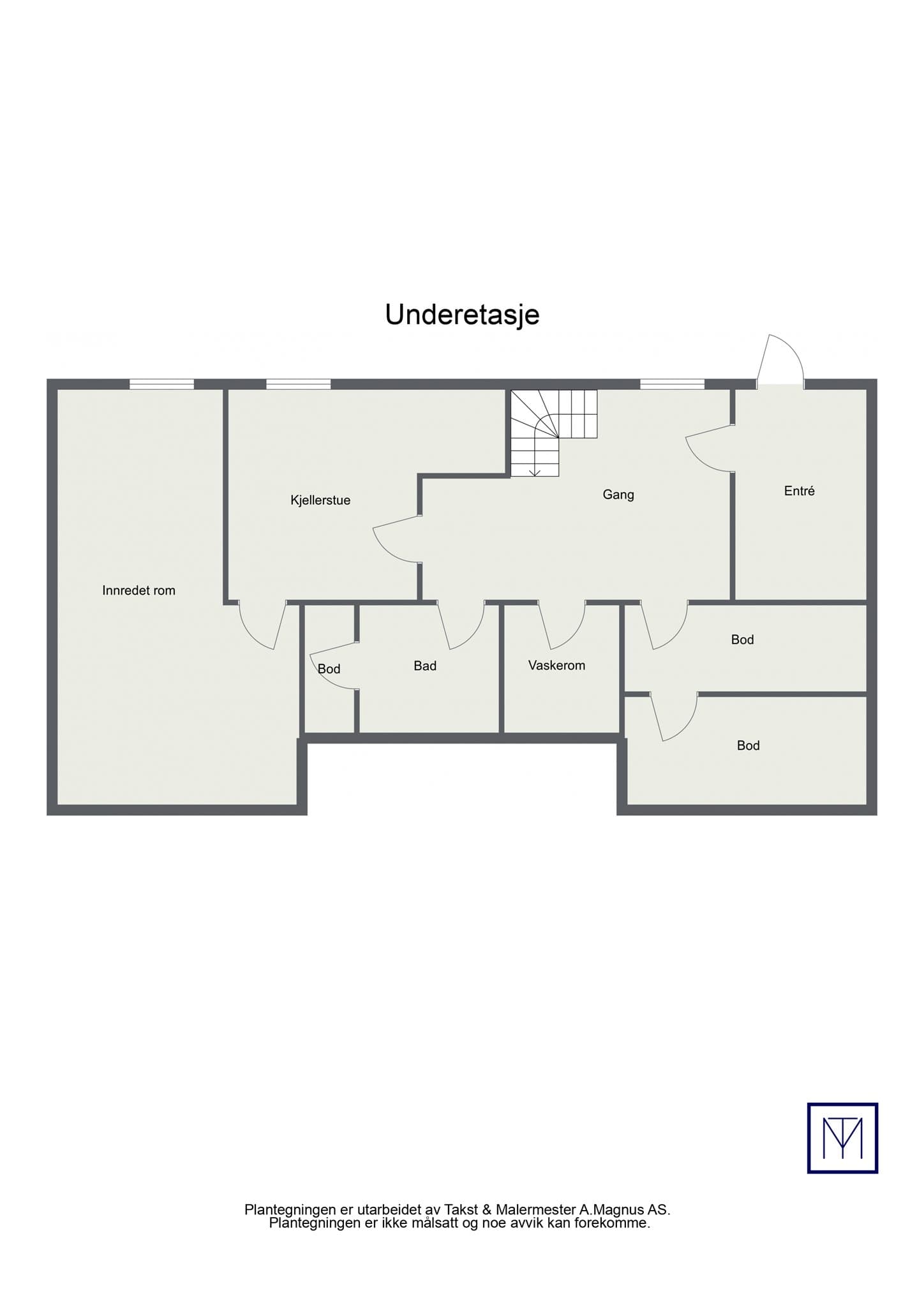 Plantegning underetasje.