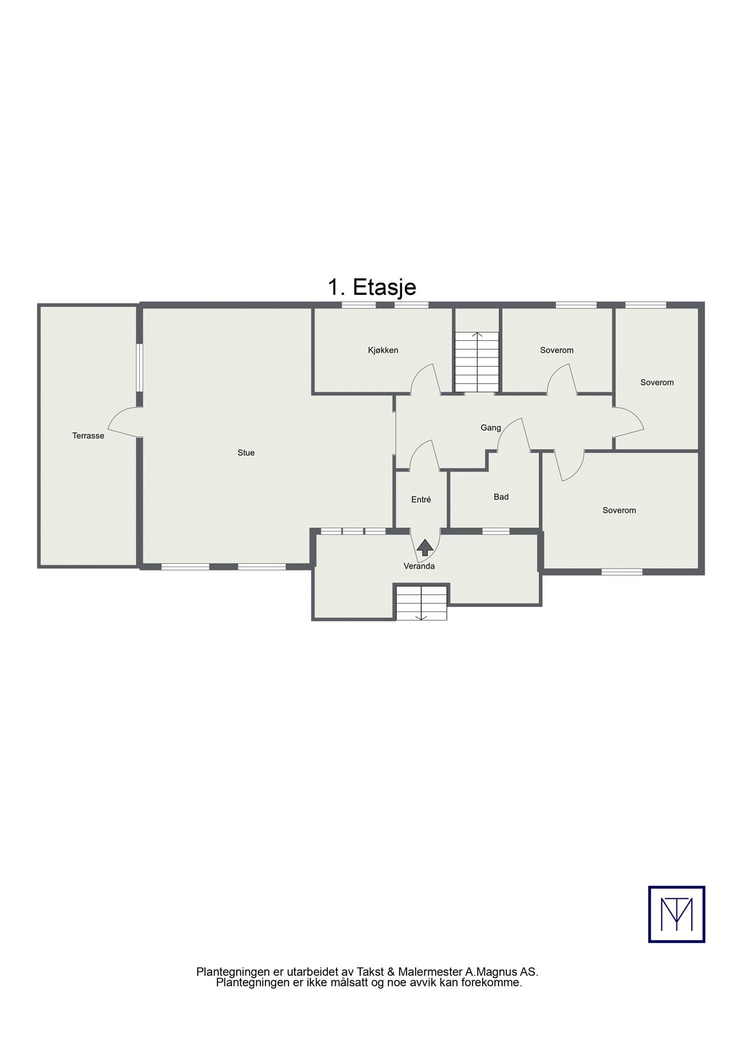 Plantegning hovedetasje.