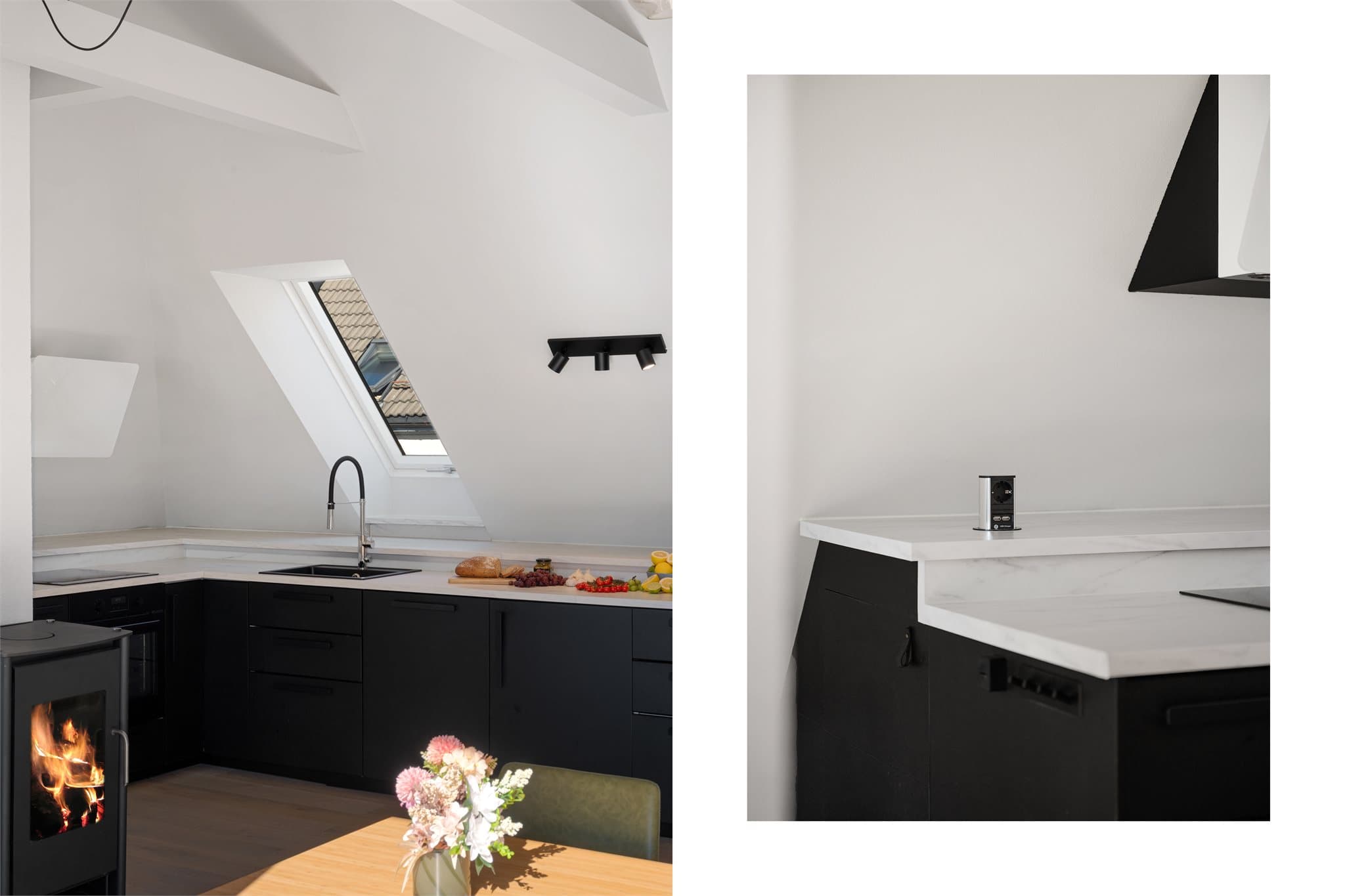 - Moderne og stilrent kjøkken med moderne løsninger som blant annet innebygd stikk som kan "gjemmes" når den ikke er i bruk! -