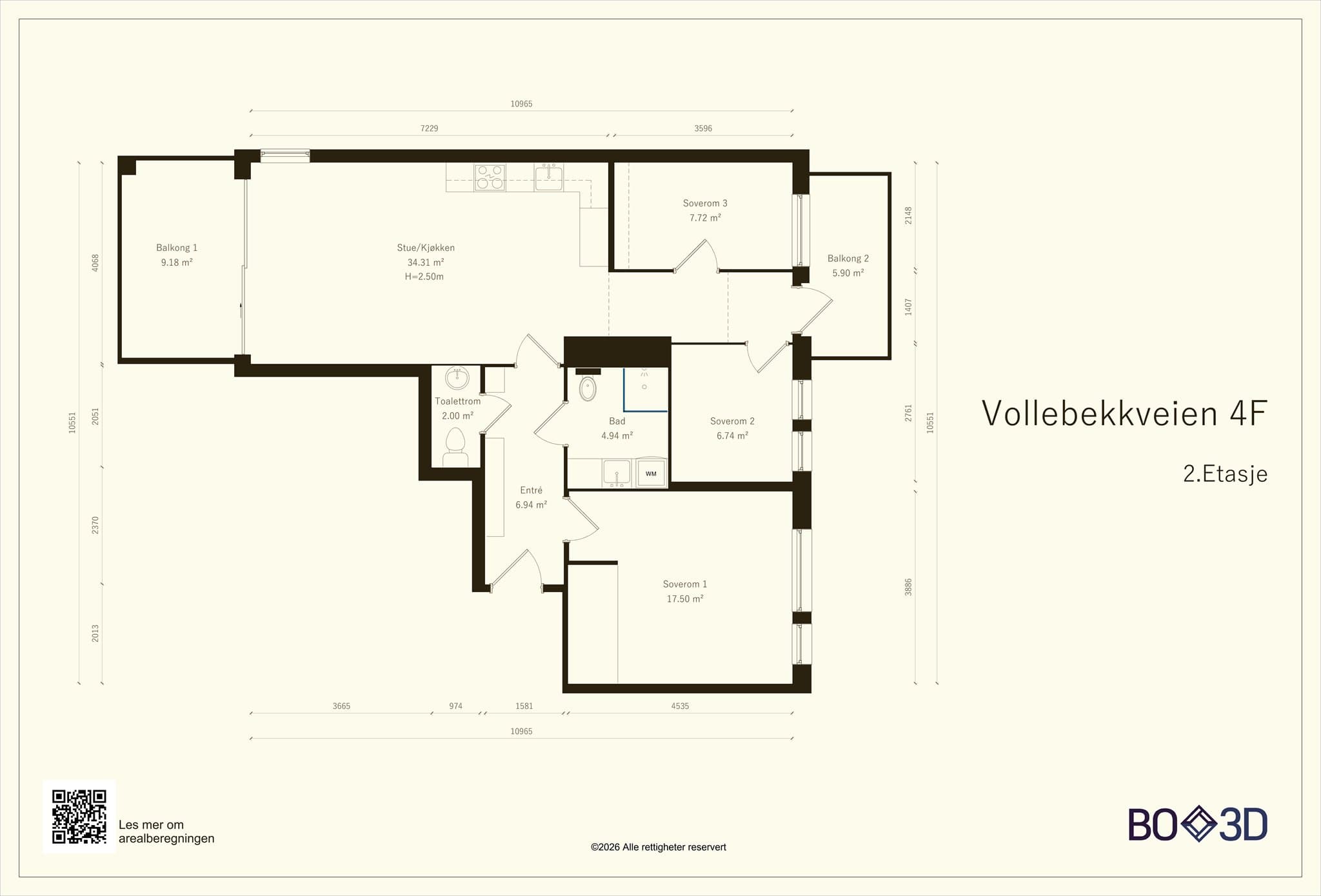 Boligen har en utrolig god og gjennomgående planløsning med fin fordeling av rom og balkong på hver side.
