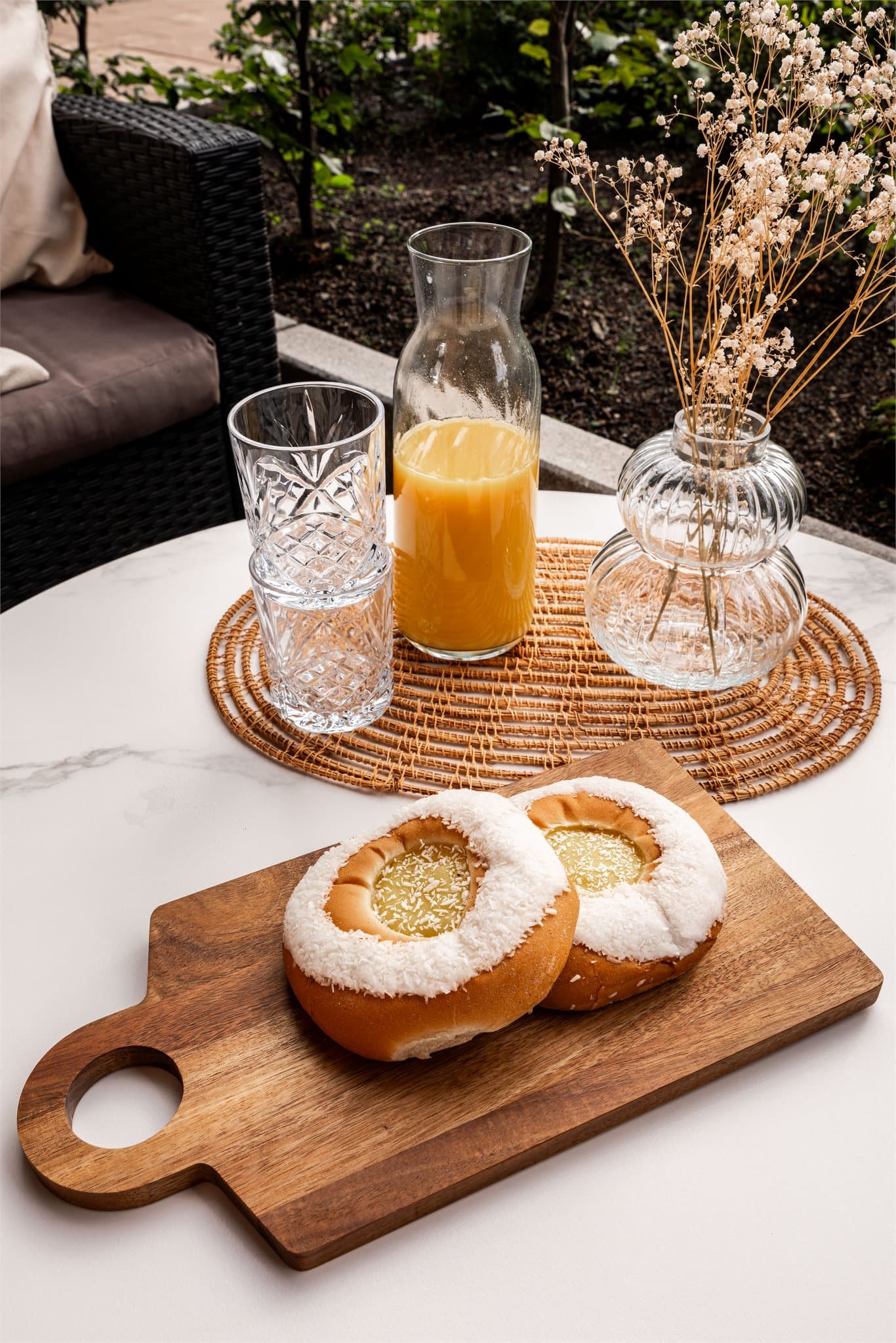 En perfekt plass for frokost i morgensolen.