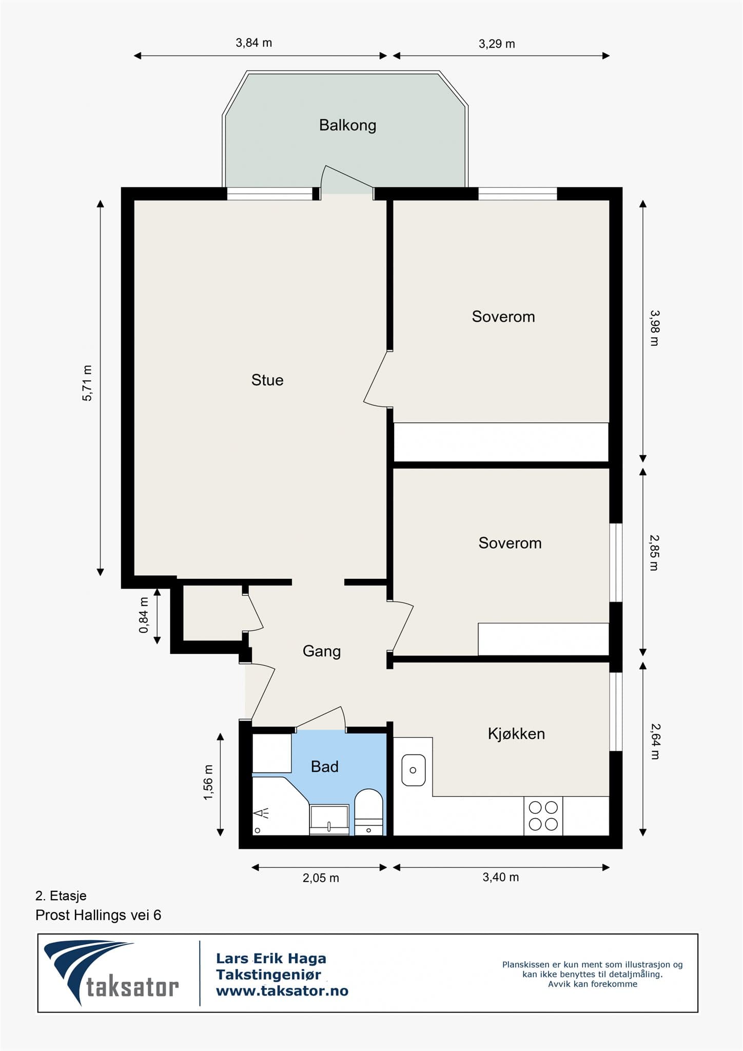 Plantegning. I tillegg medfølger bod i kjeller og på loft.
