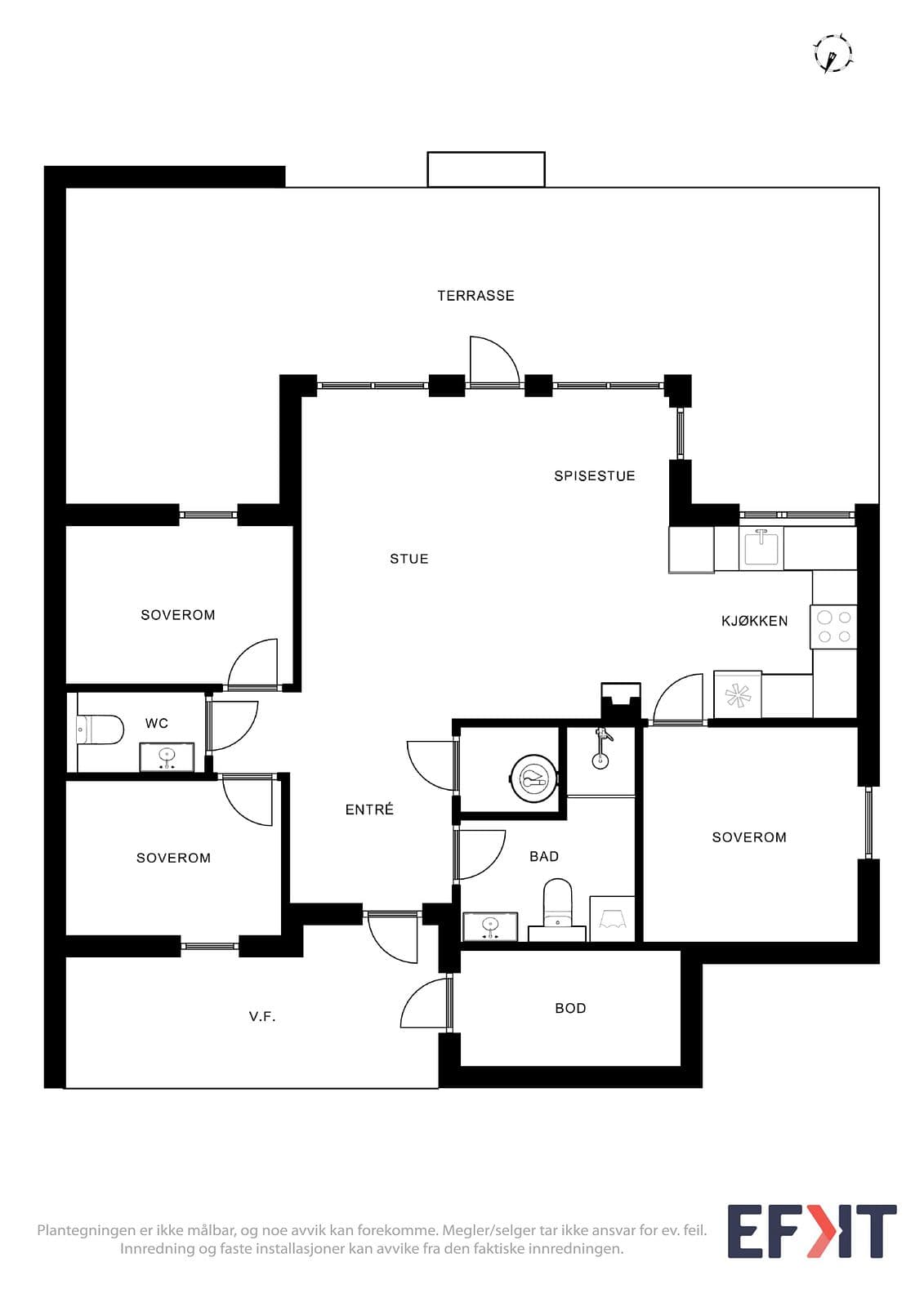 Plantegning Storfugllia 3.