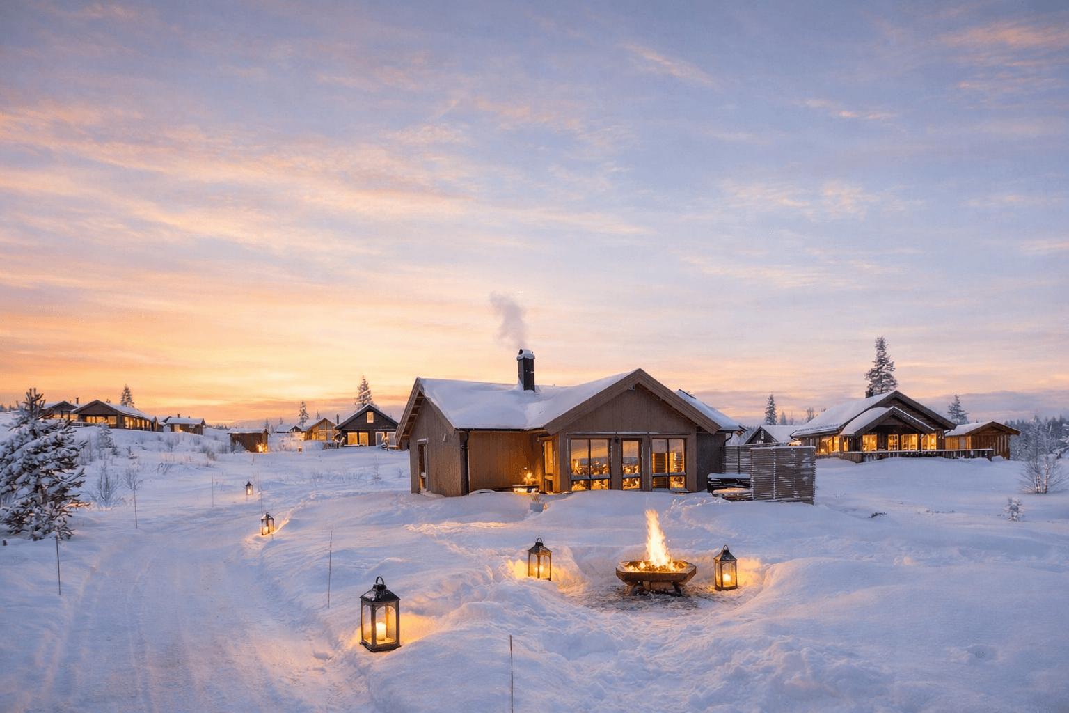 Emera Eiendomsmegling v/Solveig Granlund har gleden av å presentere Storfugllia 3 på Furutangen Syd Panorama! En moderne og vesentlig påkostet Tindehytte modell Rondane 71 fra 2021. Foto: AI redigert vinter.