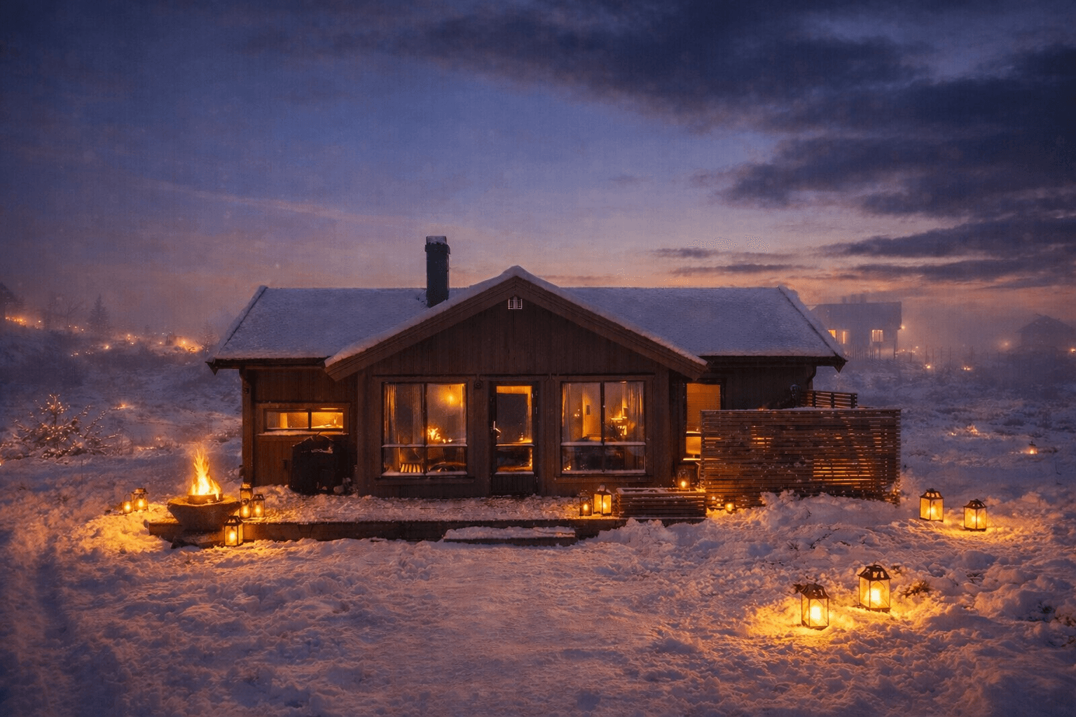 Emera Eiendomsmegling v/Solveig Granlund har gleden av å presentere Storfugllia 3 på Furutangen Syd Panorama! En moderne og vesentlig påkostet Tindehytte modell Rondane 71 fra 2021. Foto: redigert ved KI