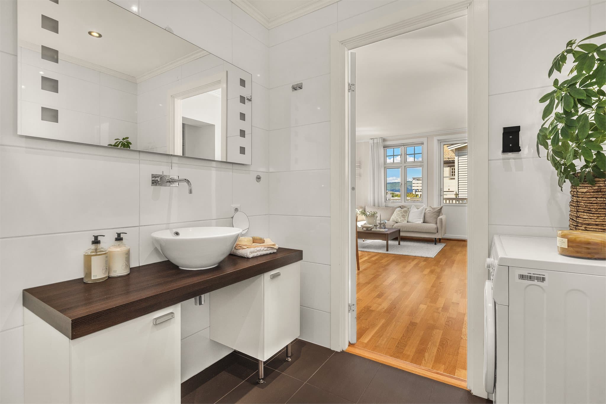 Det er gulvvarme på badet