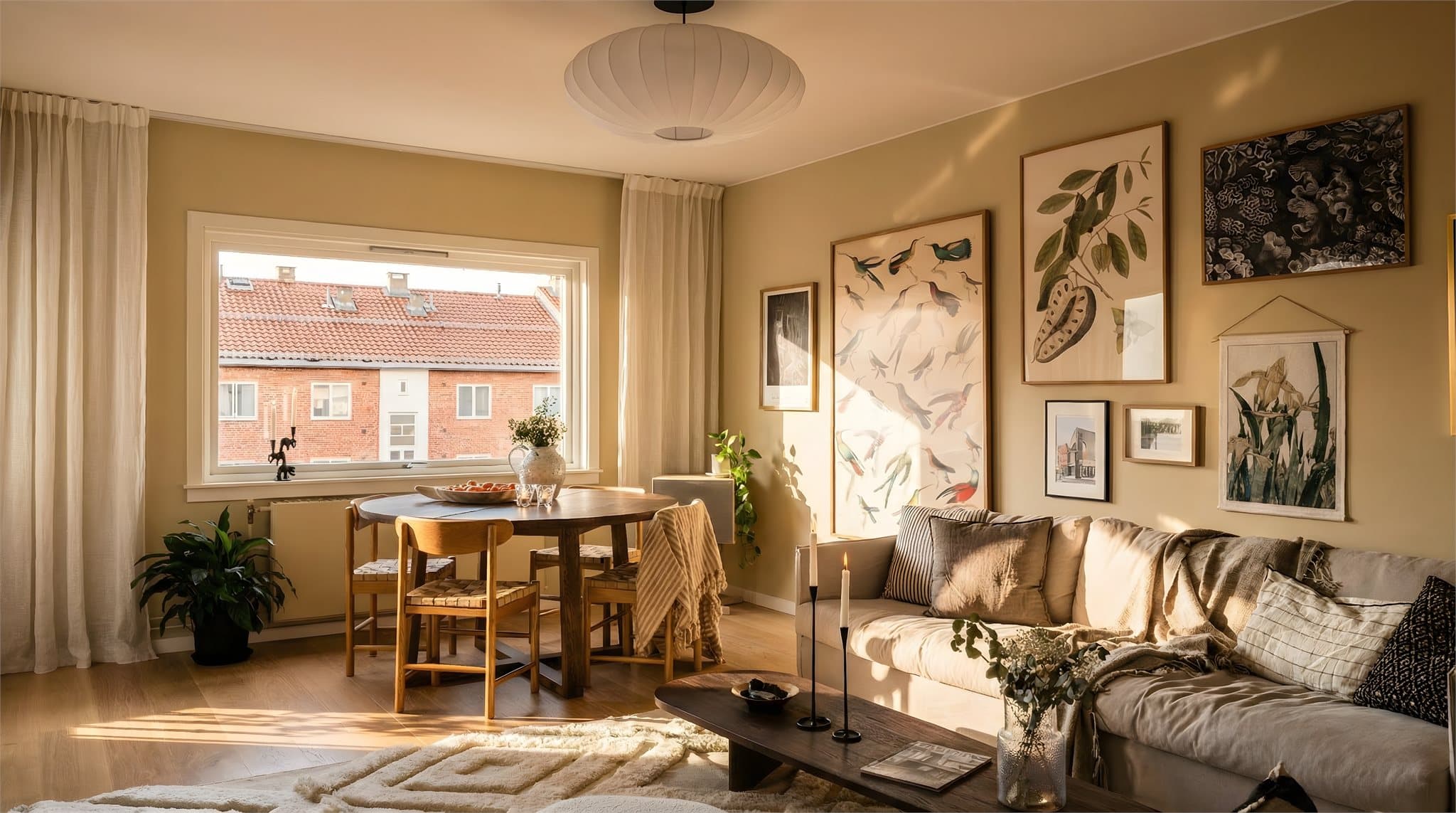 Store vindusflater gir herlig naturlig lys og en åpen romfølelse.