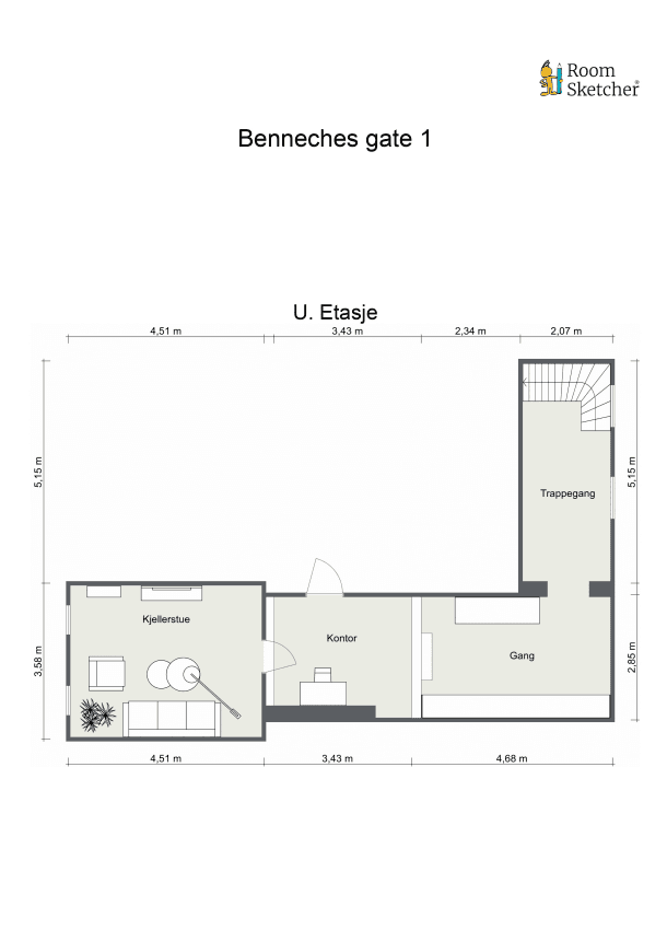 Plantegning for underetasjen.