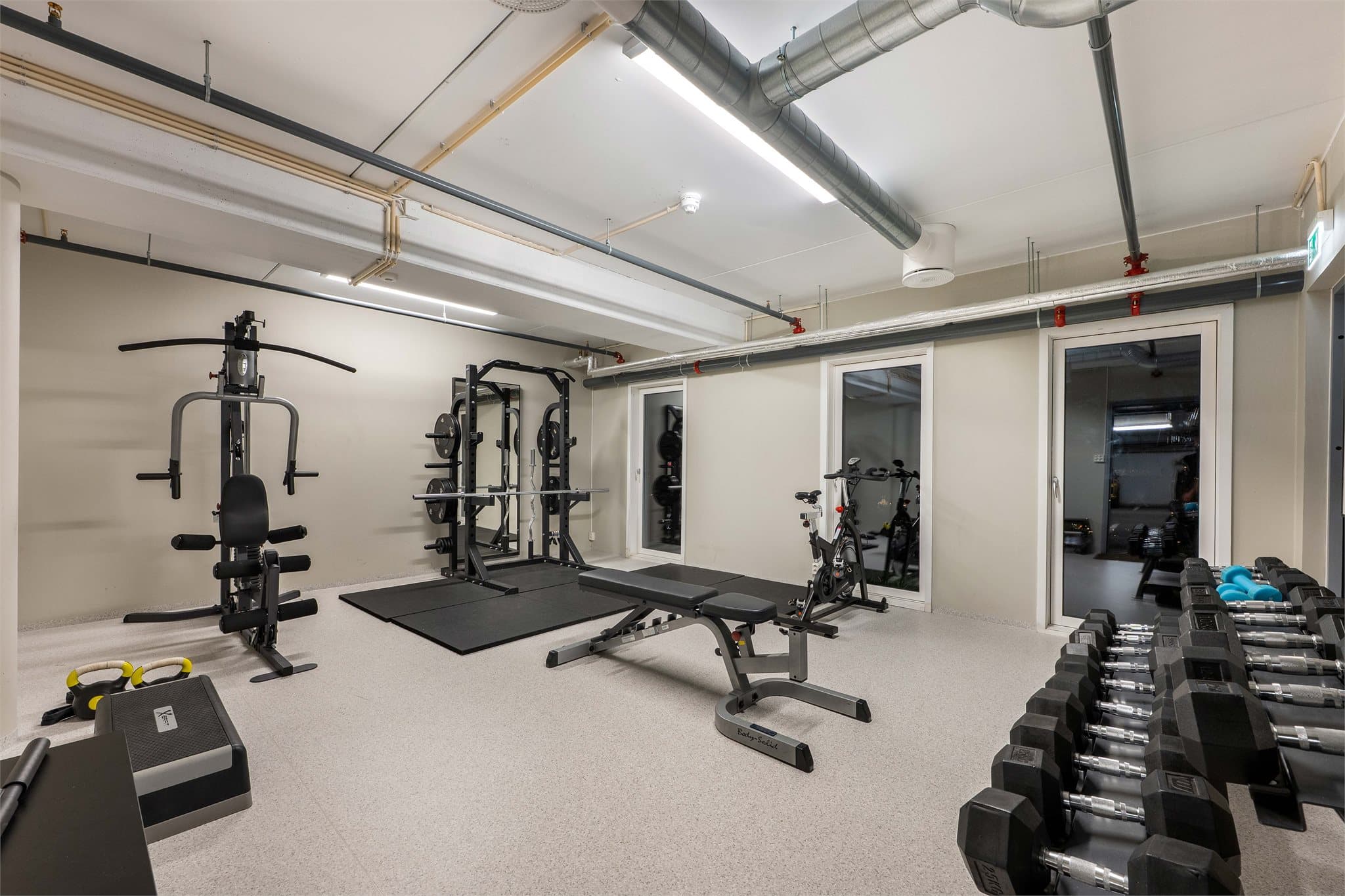 Felles treningsrom for beboerne som er helt gratis å benytte seg av.