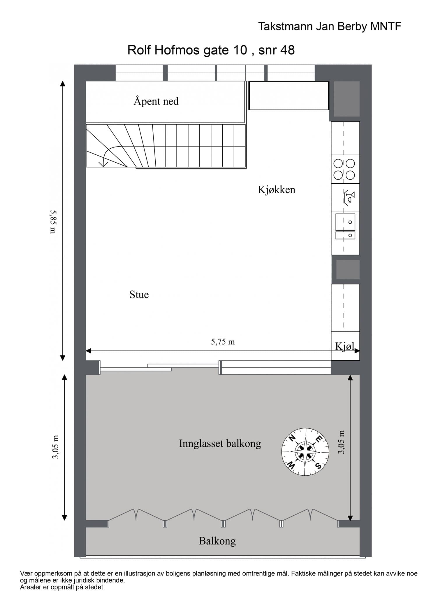 Plantegning for 3. etasje (boligens 2. etasje).
