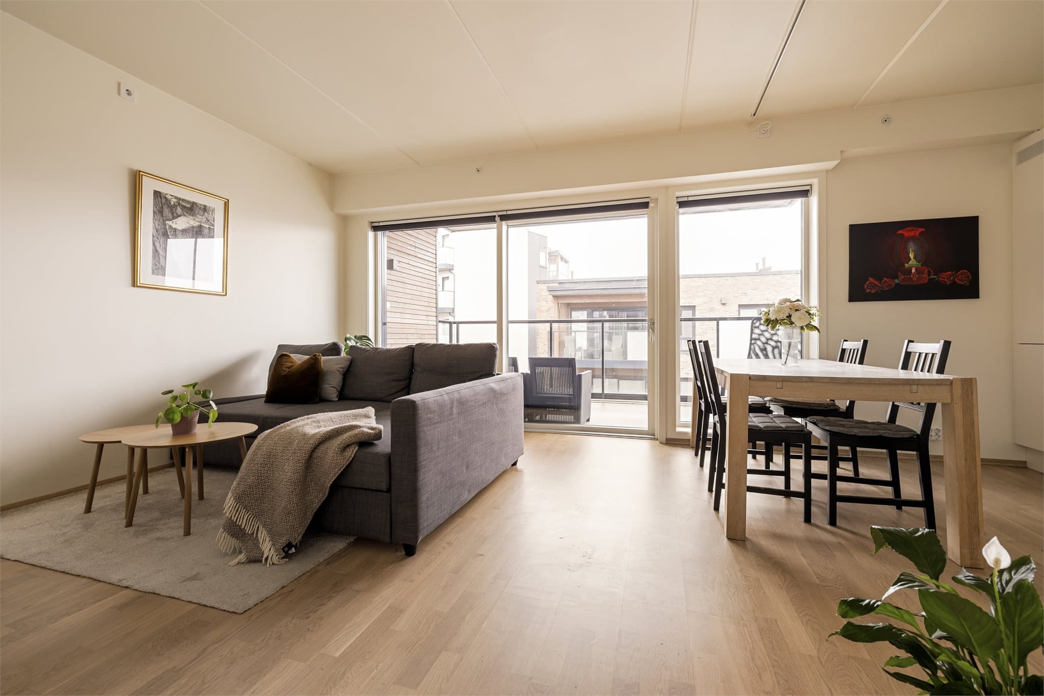 Fra stuen er det utgang til balkongen.