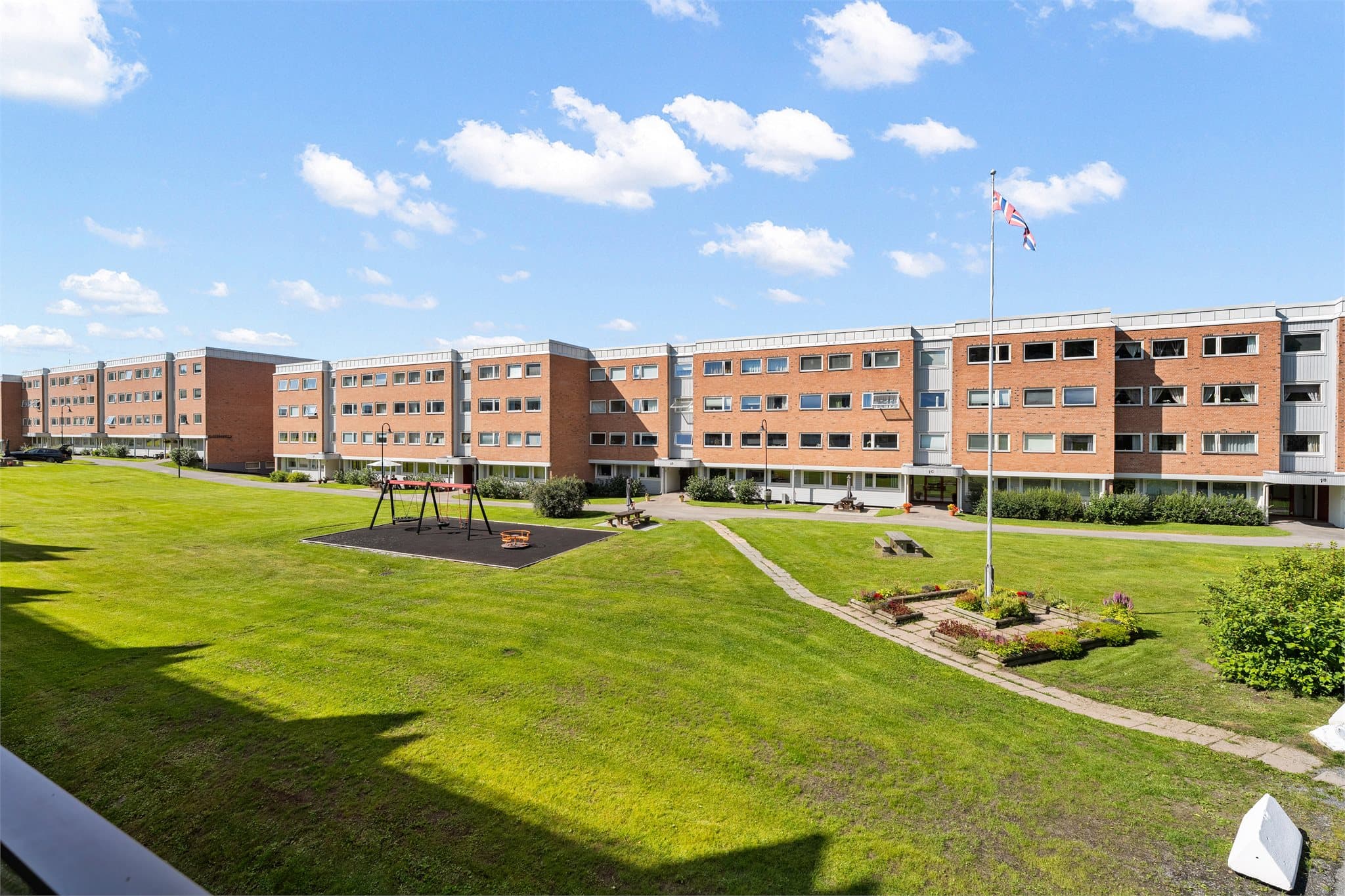 Flott utsyn fra balkongen.