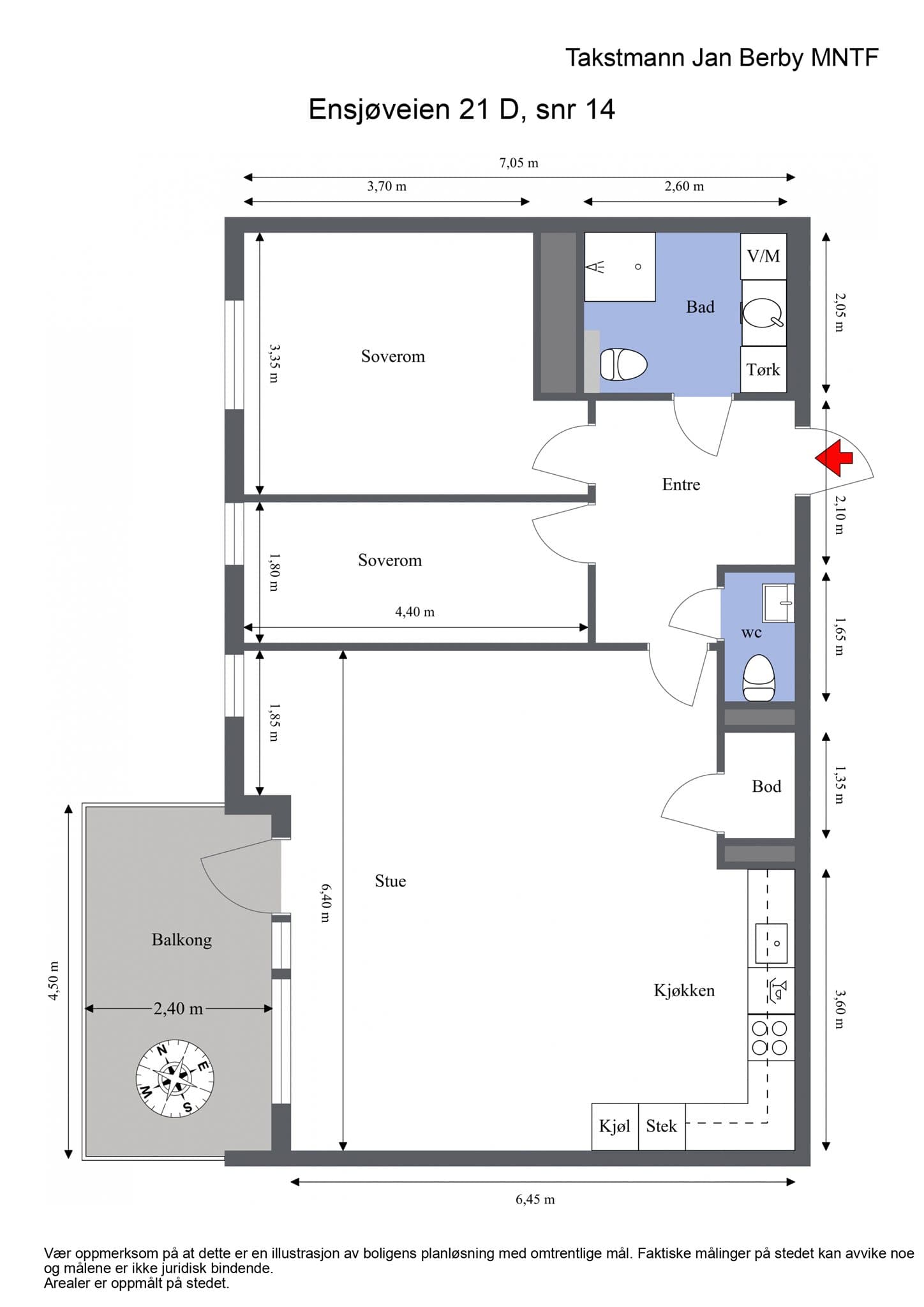 Plantegning. I tillegg medfølger en 7 m² bod i kjelleren.