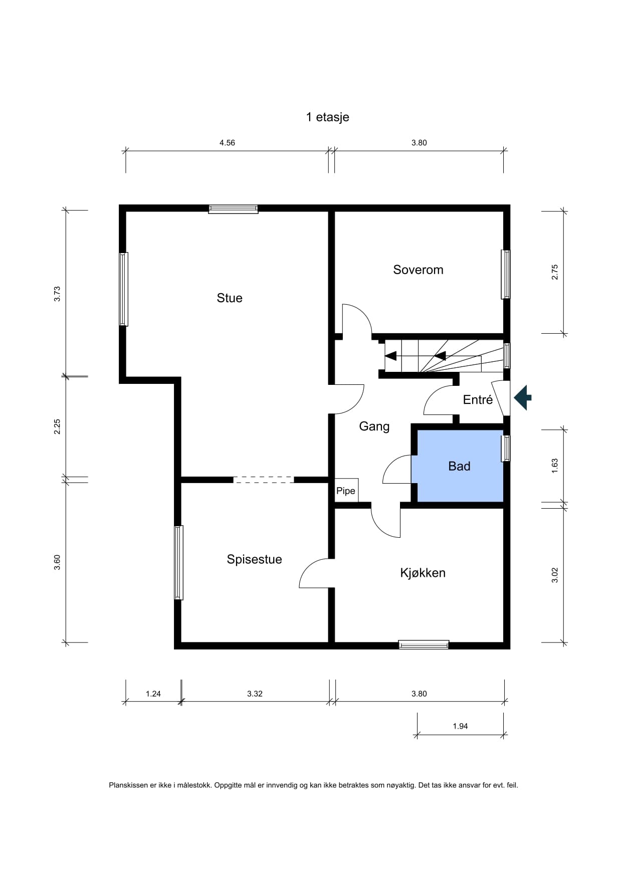 Plantegning: 1.etasje