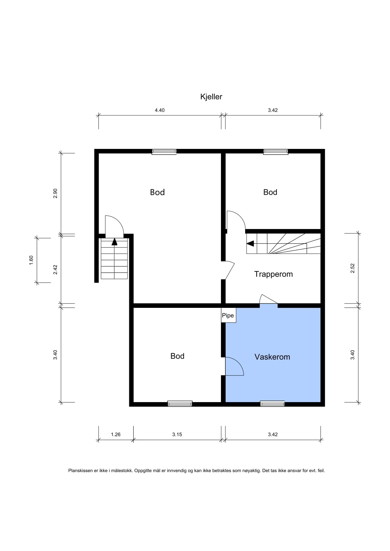 Plantegning: kjeller