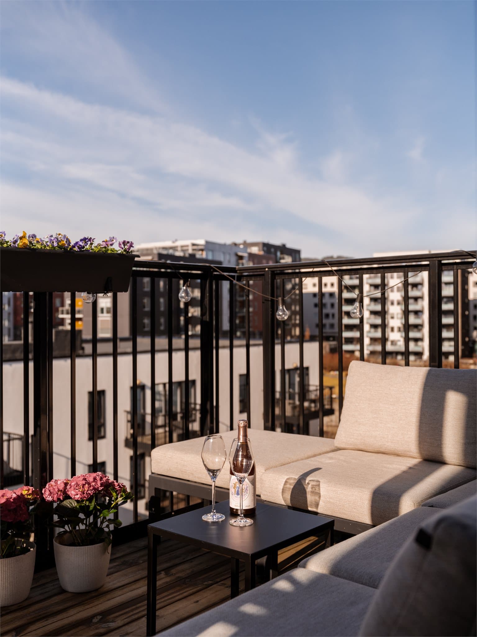 Nyt late sommerdager i egen solvegg.