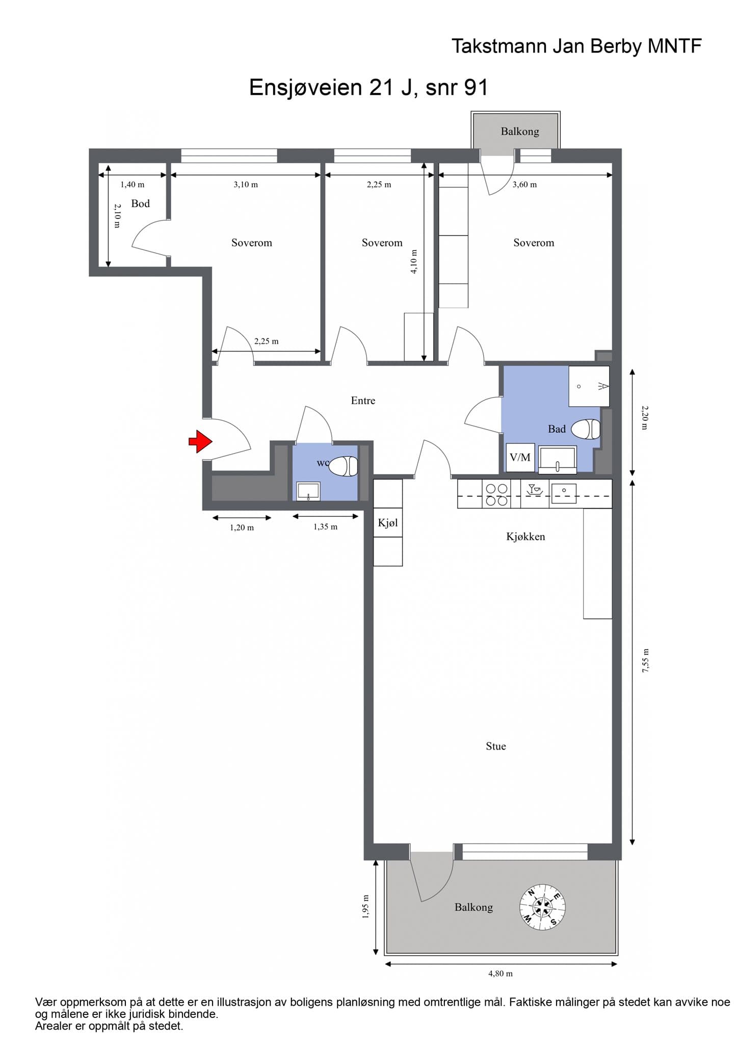 Plantegning. Opsjon på P-plass i garasjeanlegg.