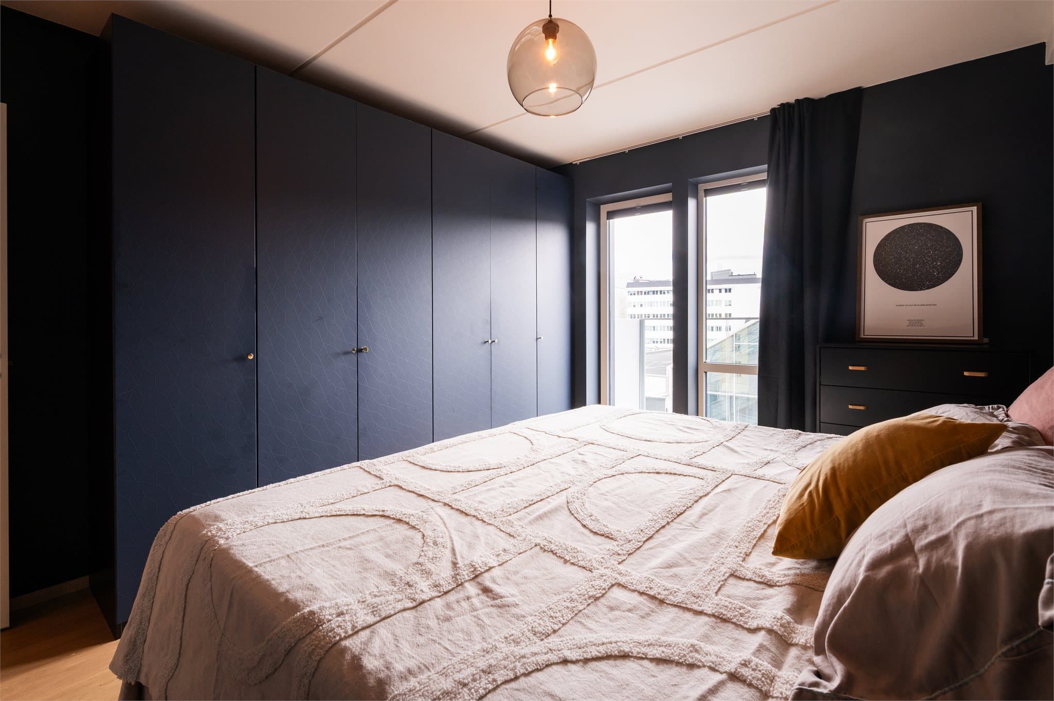 Integrert garderobe.