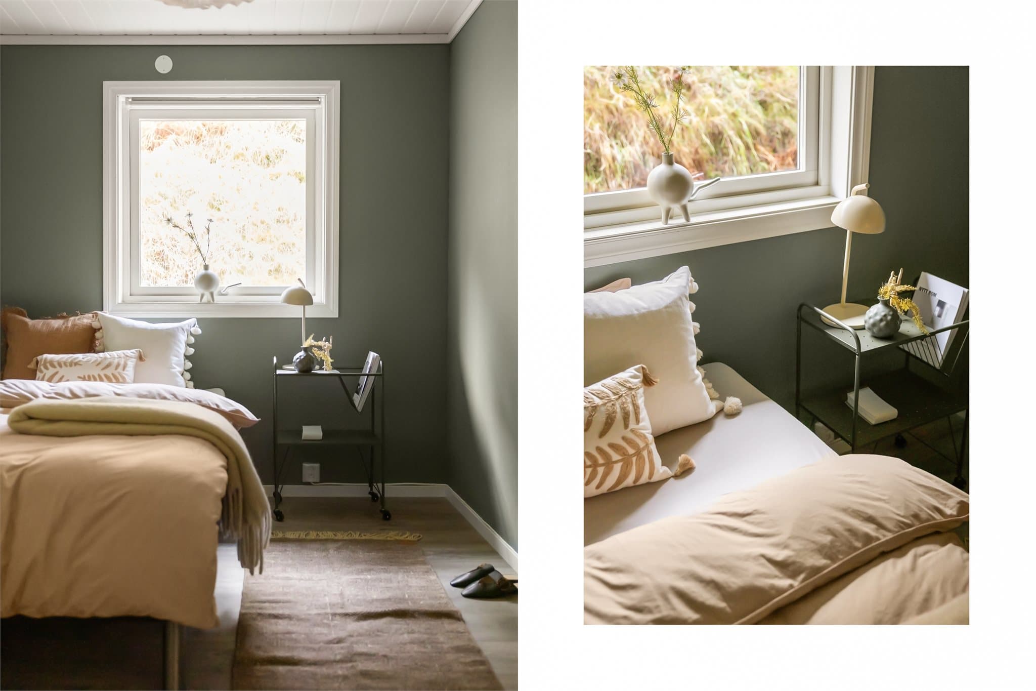 - Malt i en lun farge på vegger som innbyr til en god natts søvn -