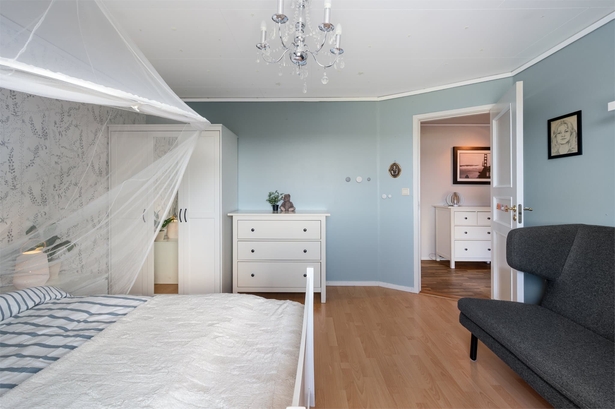 - Også her får man godt med plass til seng i ønsket størrelse og tilhørende møblement -