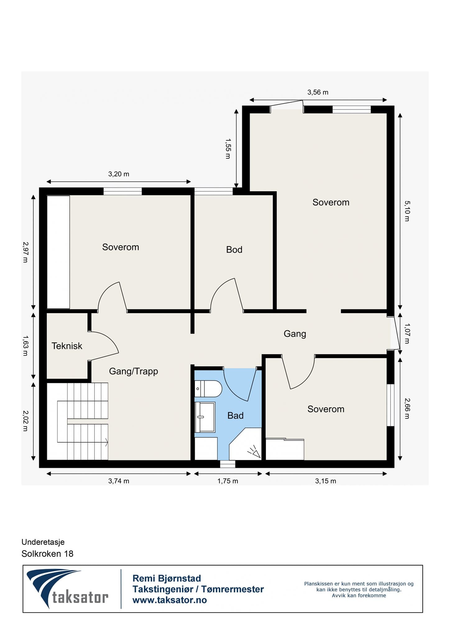Plantegning underetasje.