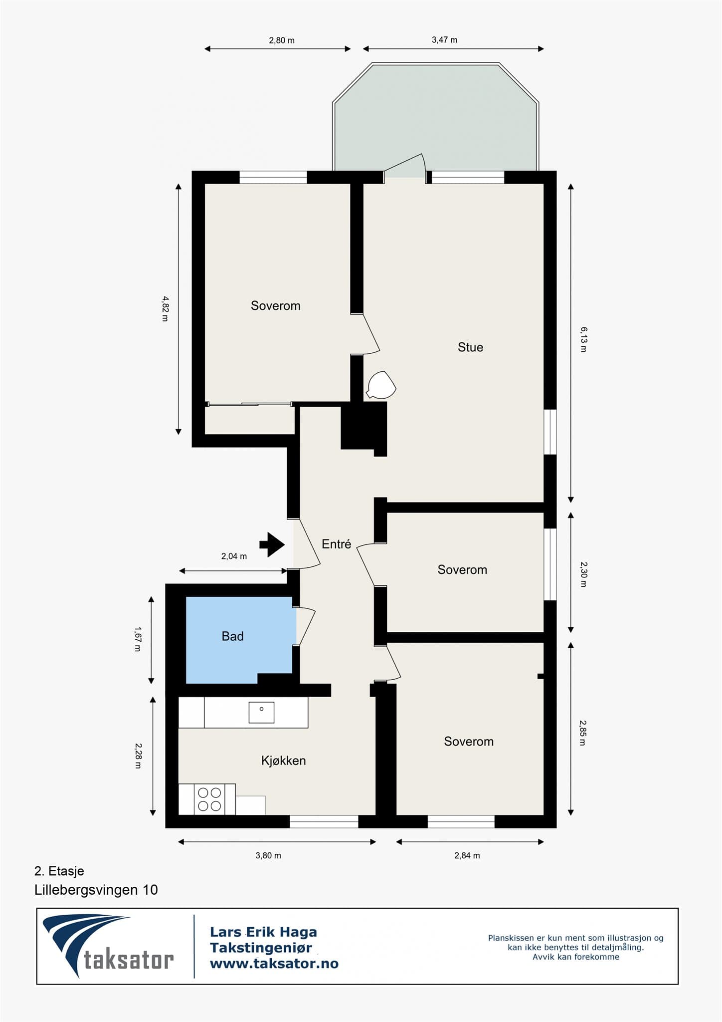 Plantegning av boligen.