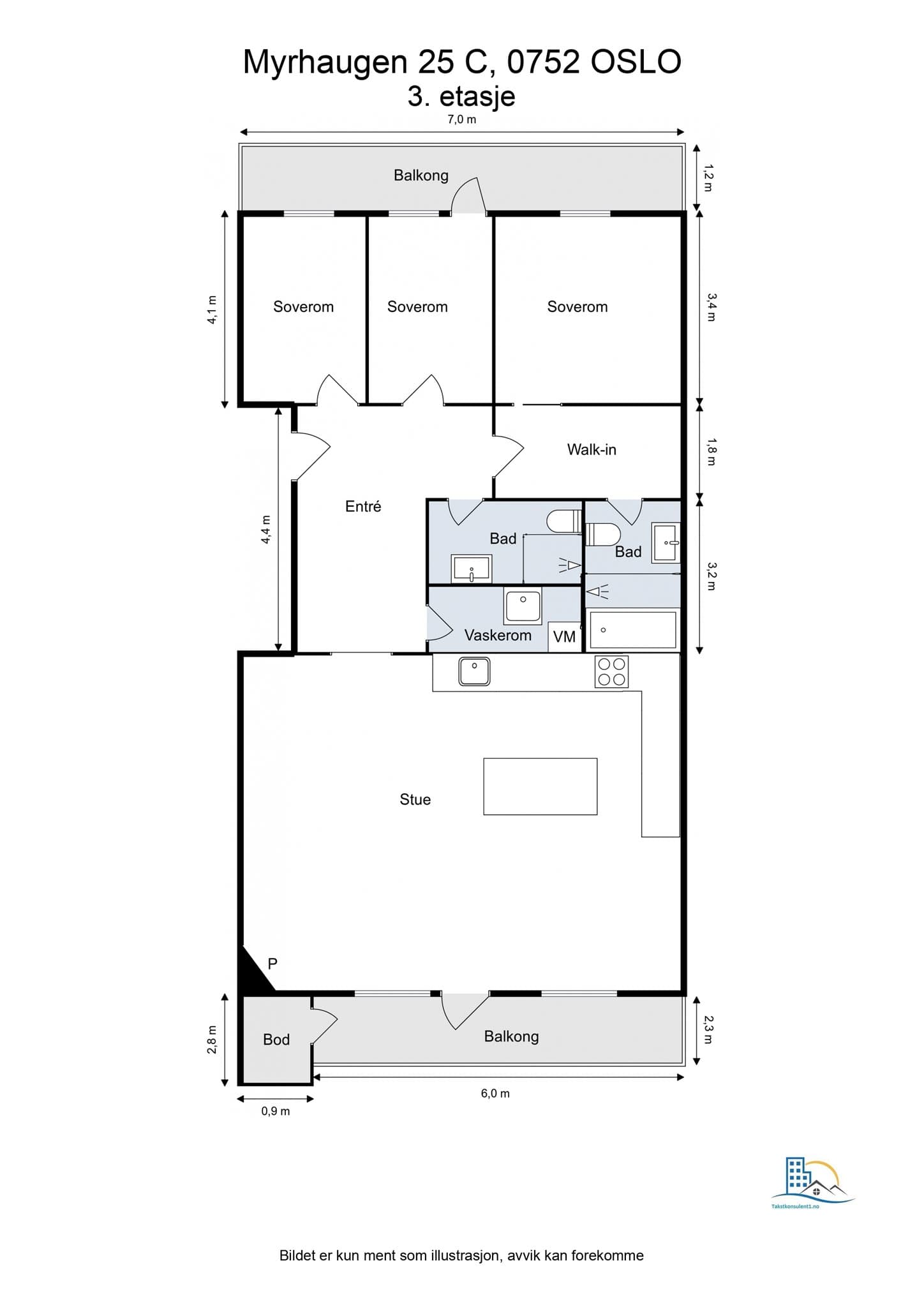 Planløsning. I tillegg disponerer leiligheten en kjellerbod og garasjeplass.
