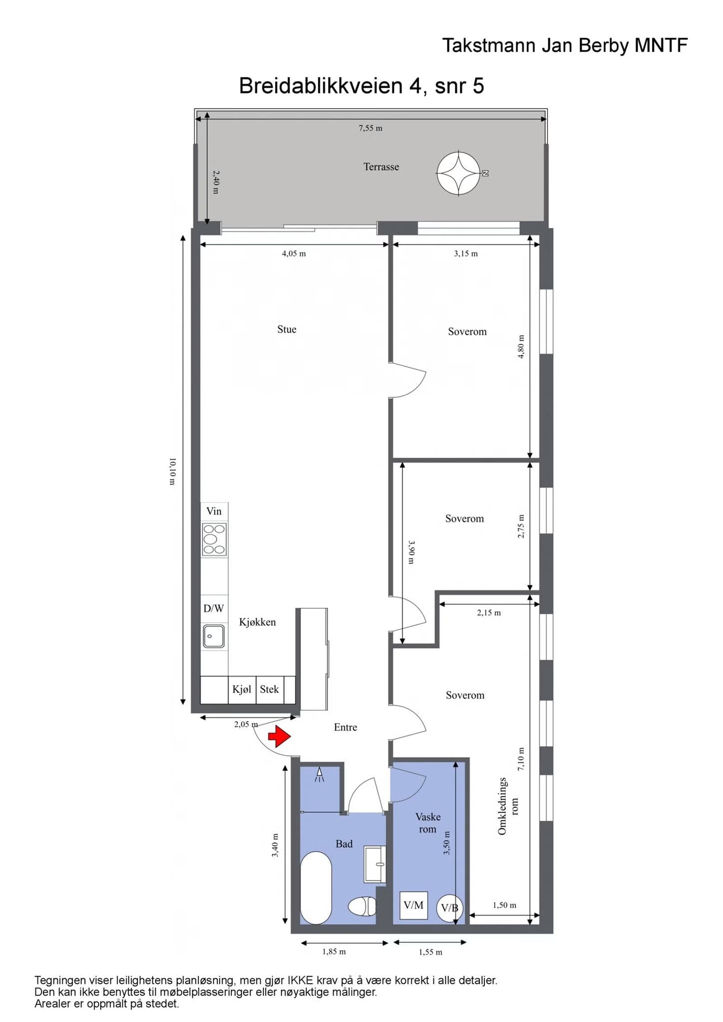 Plantegning. I tillegg medfølger bod i kjeller og garasjeplass.