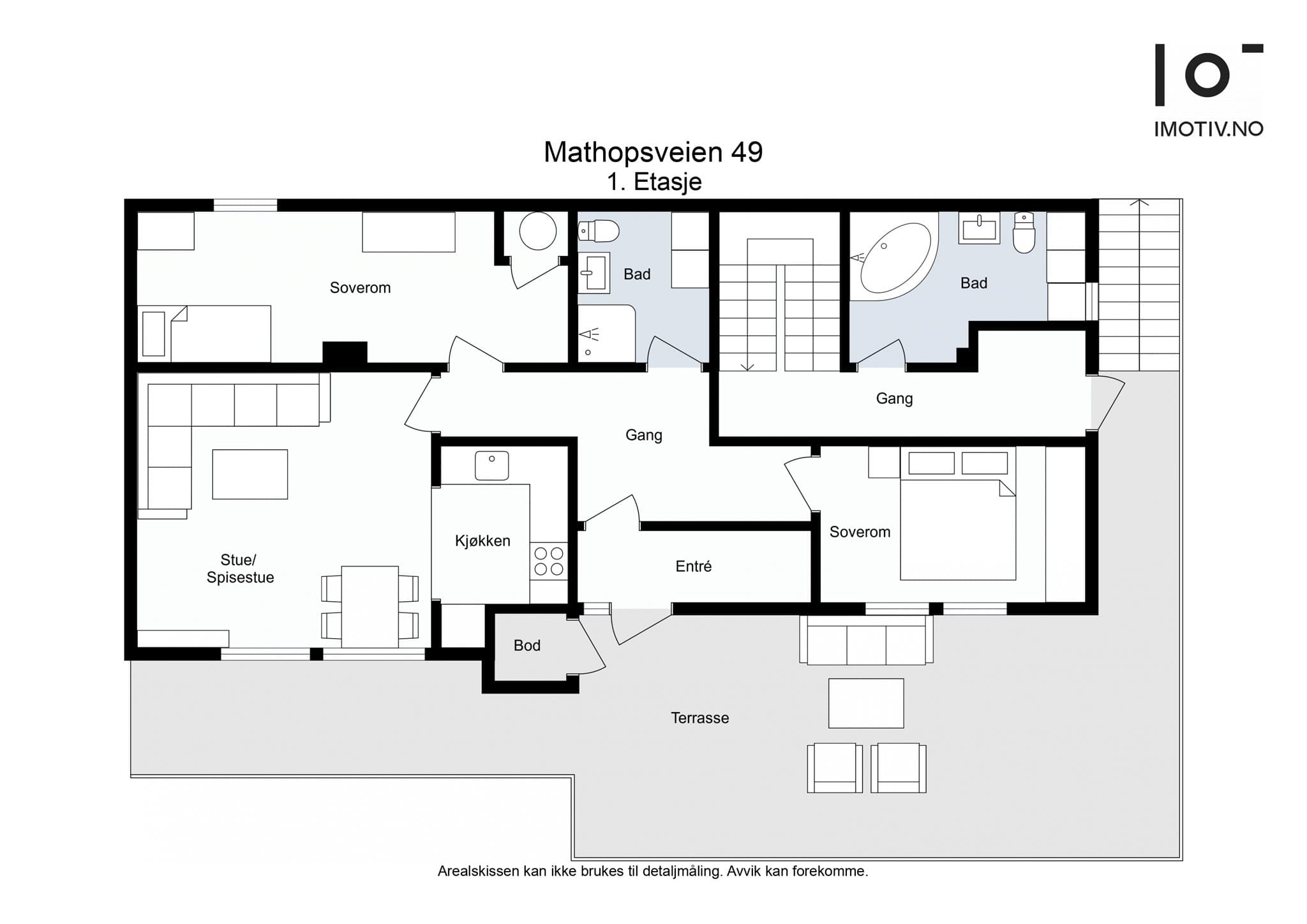 - Planløsning underetasje 1. etasje -